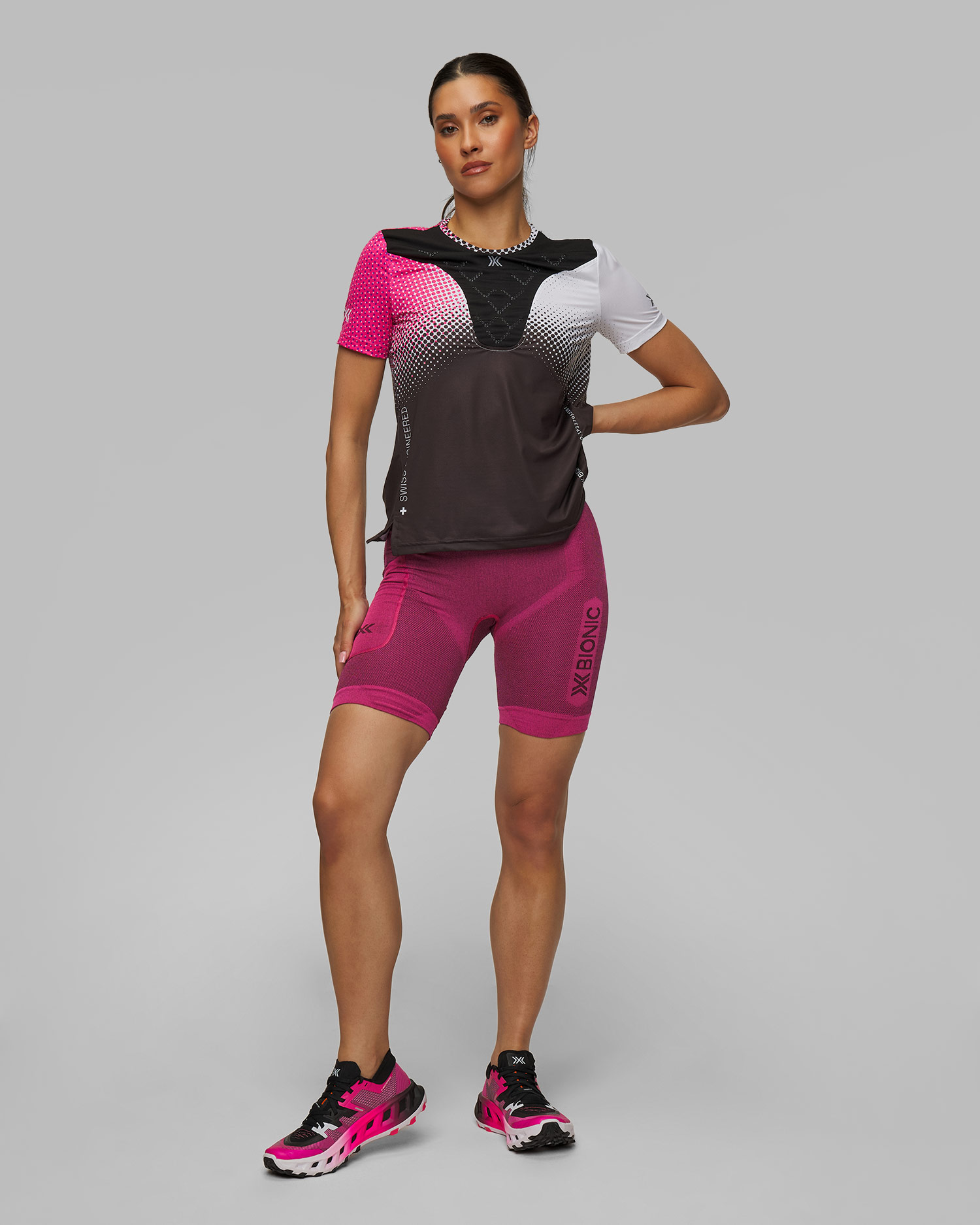 Spodenki biegowe damskie X-Bionic Xceed Run Short Tights różowe