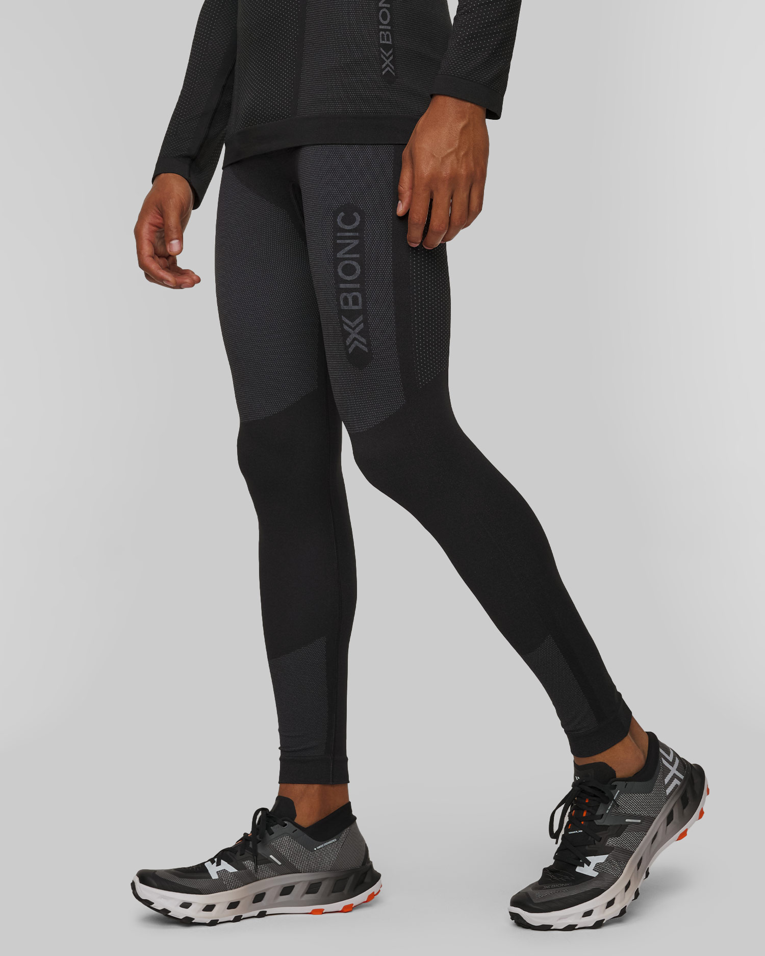 Colanți de alergare pentru bărbați X-Bionic Xceed Run Long Tights negru-gri