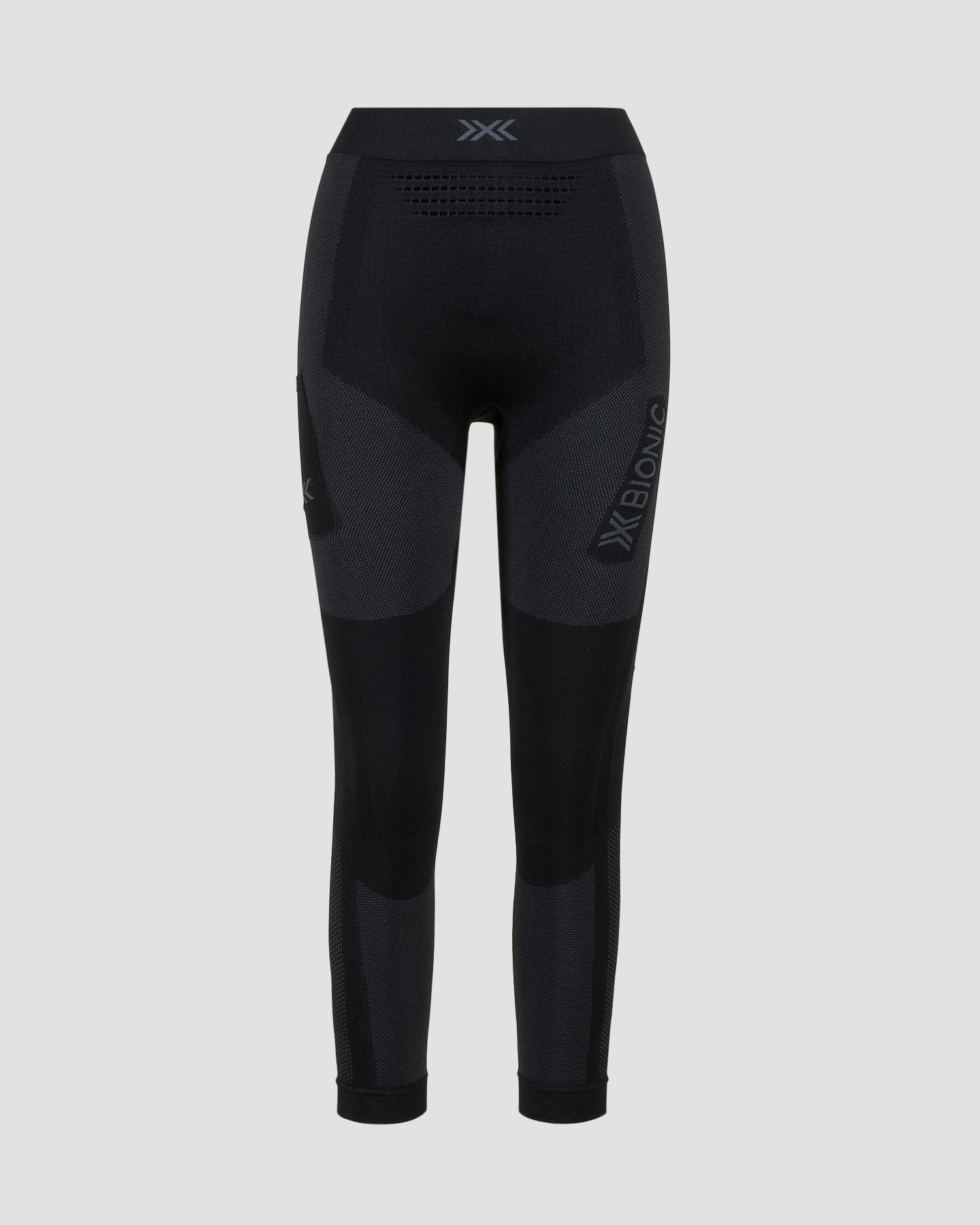 Leginsy biegowe damskie X-Bionic Xceed Run Long Tights czarno-szare