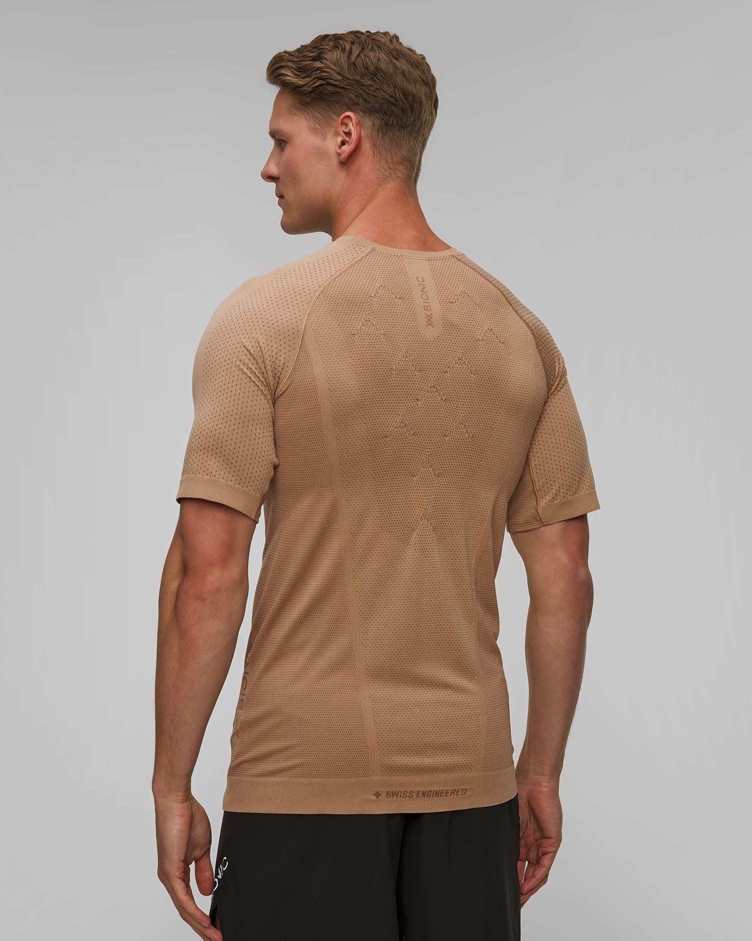 Pánske tričko X-Bionic Xceed Run Shirt béžovo-hnedé