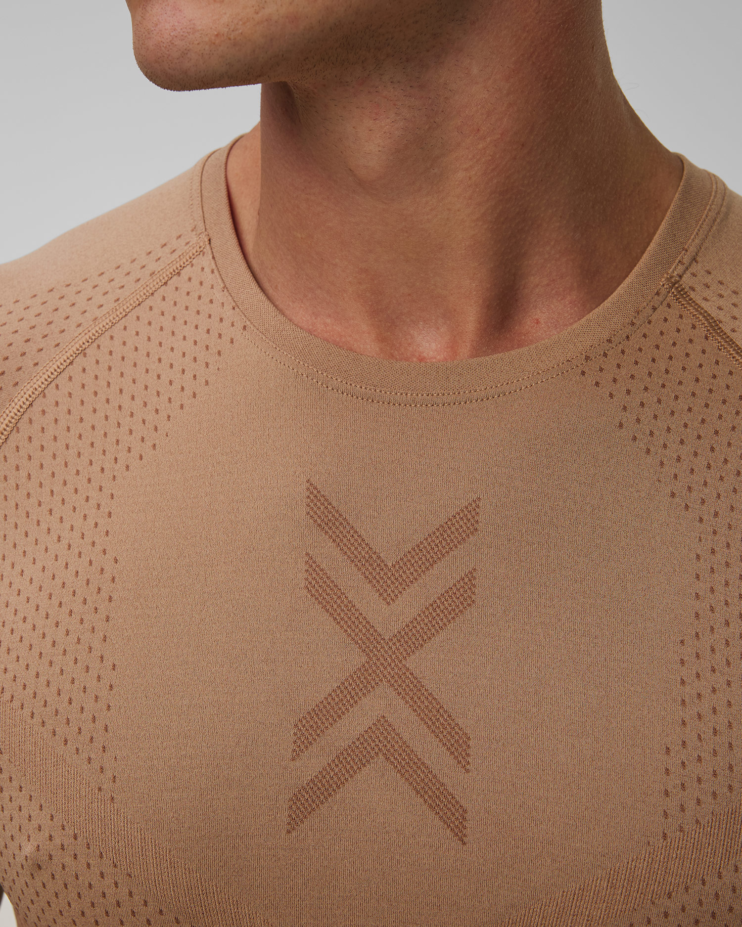 Pánske tričko X-Bionic Xceed Run Shirt béžovo-hnedé