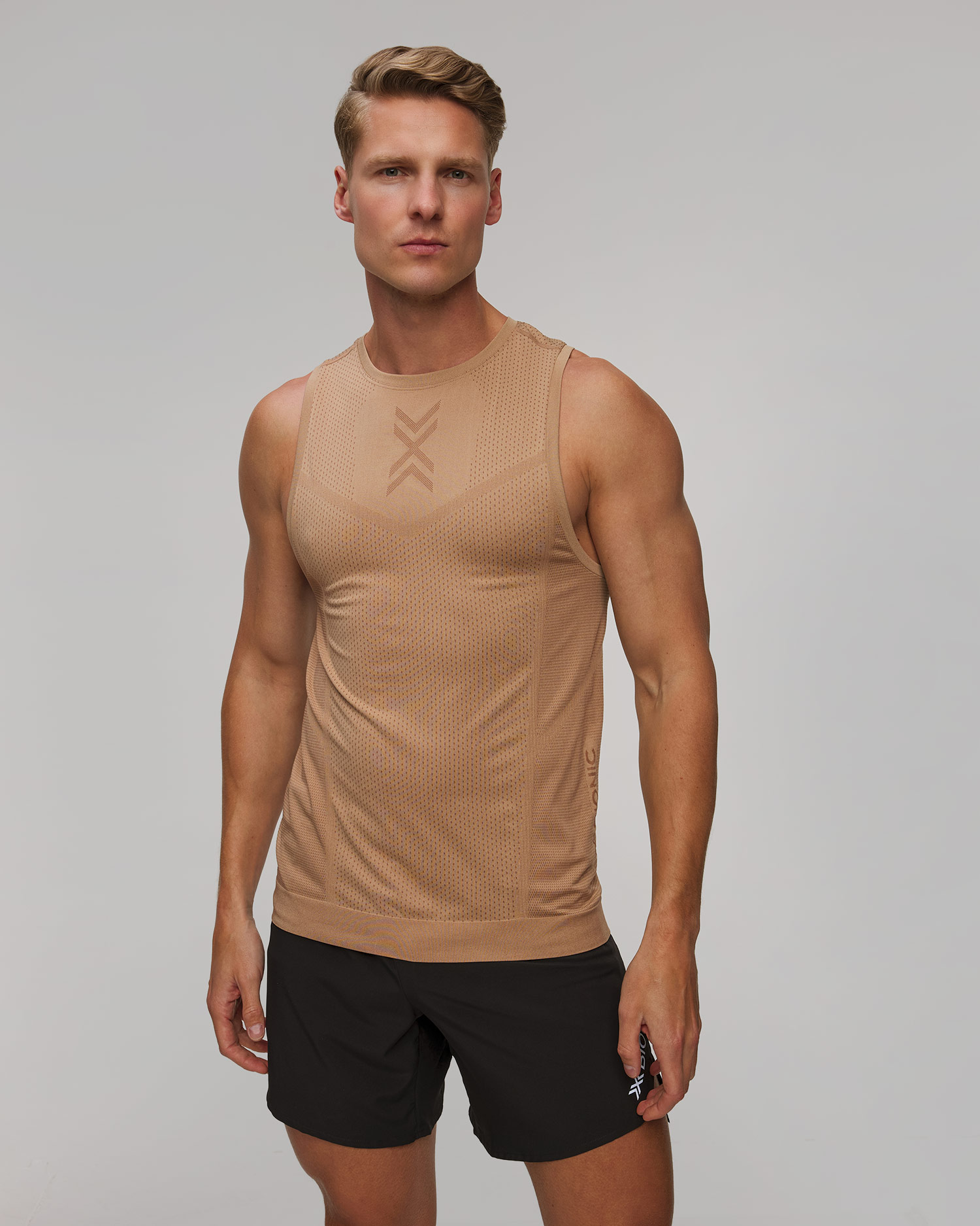 Canottiera da corsa da uomo X-Bionic Xceed Run Tank Top beige-marrone