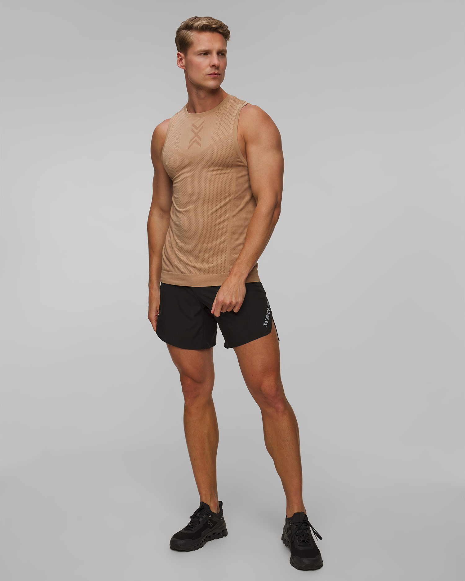 Canottiera da corsa da uomo X-Bionic Xceed Run Tank Top beige-marrone