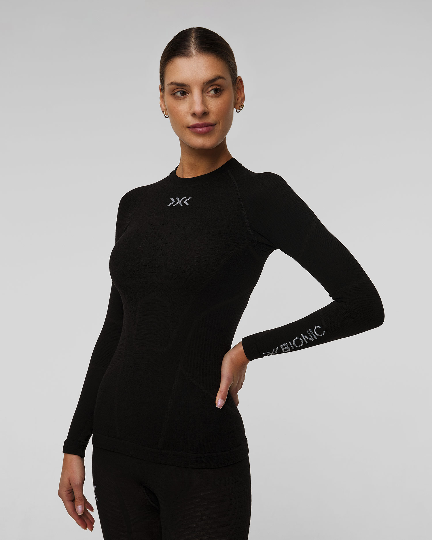 Longsleeve termoaktywny damski X-Bionic Symbio Merino Shirt LS, Kolor/Wzór: Czarny