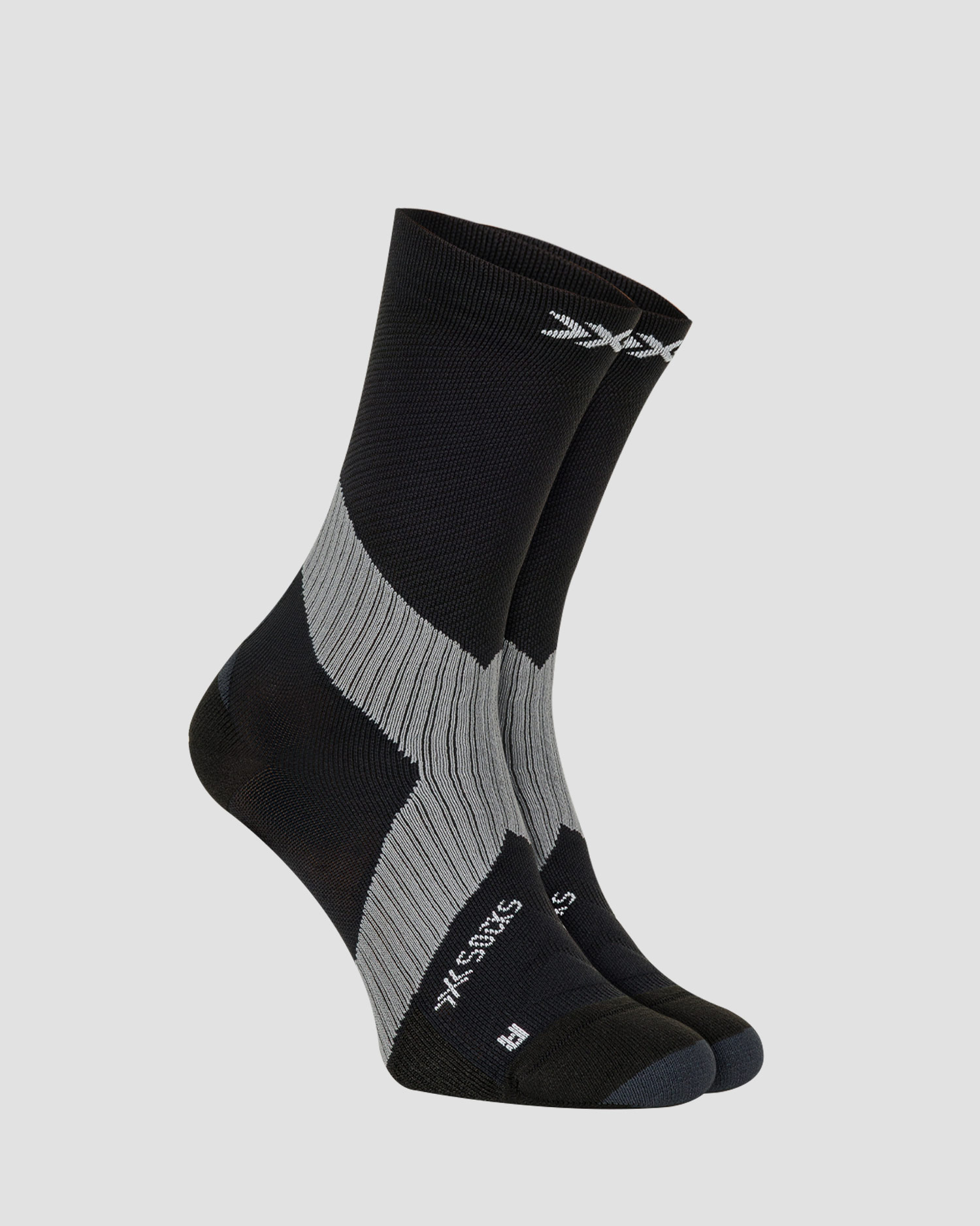Cyklistické ponožky X-Socks Bike Expert Crew v Černé a Šedé Barvě