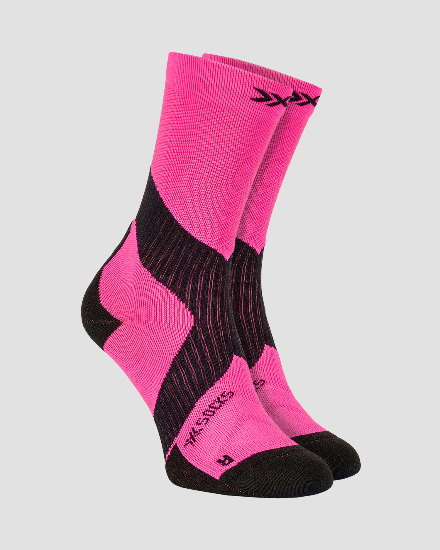 Cyklistické ponožky X-Socks Bike Expert Crew v Růžové a Černé Barvě