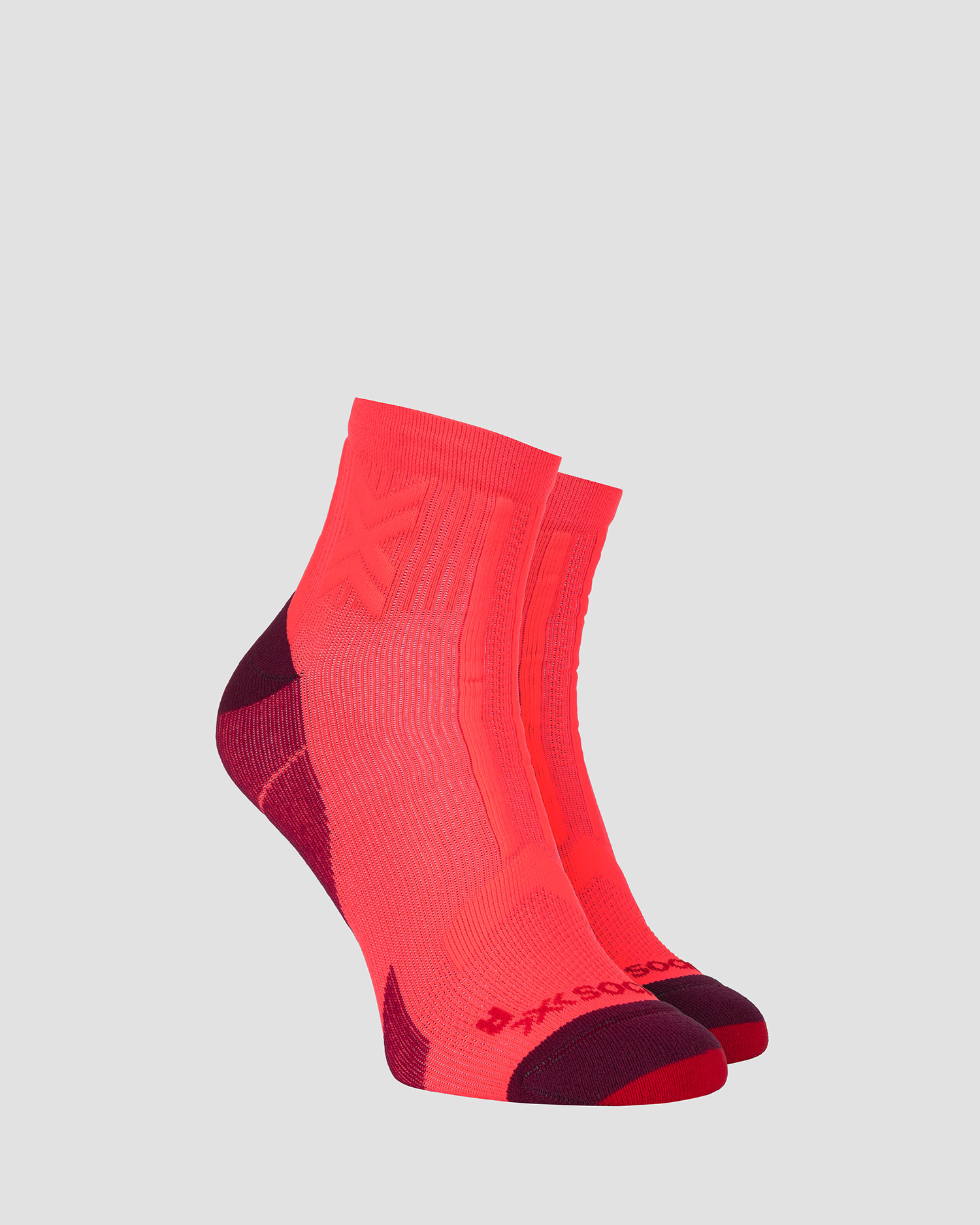 Chaussettes de trail rouges X-Socks Trailrun Discover Ankle, Couleur: Czerwony