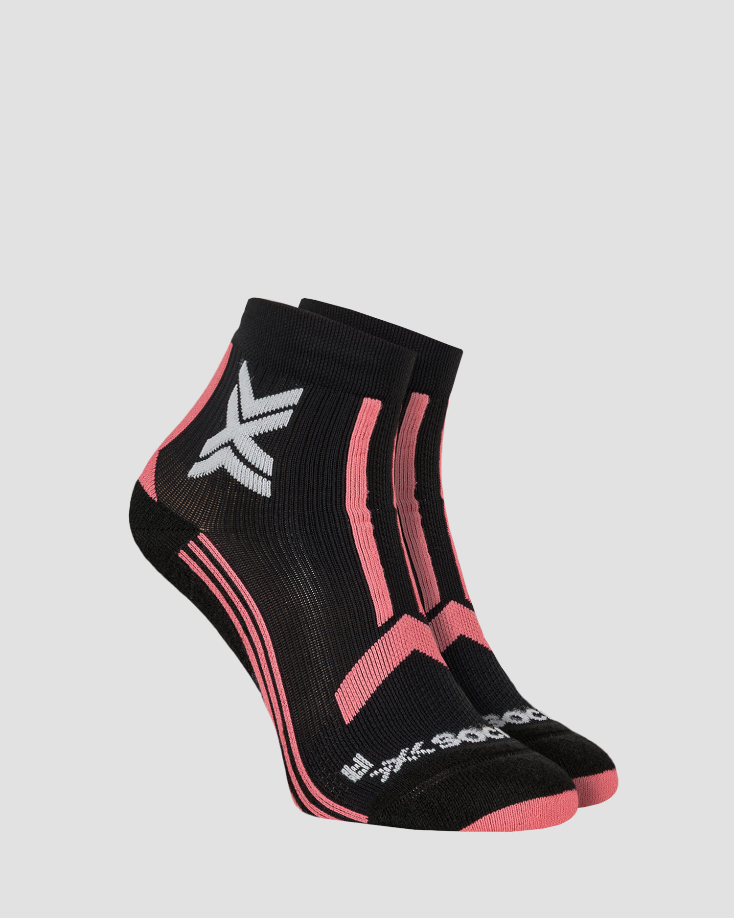 Calzini da trail da donna X-Socks Trailrun Discover Ankle nero-rosa