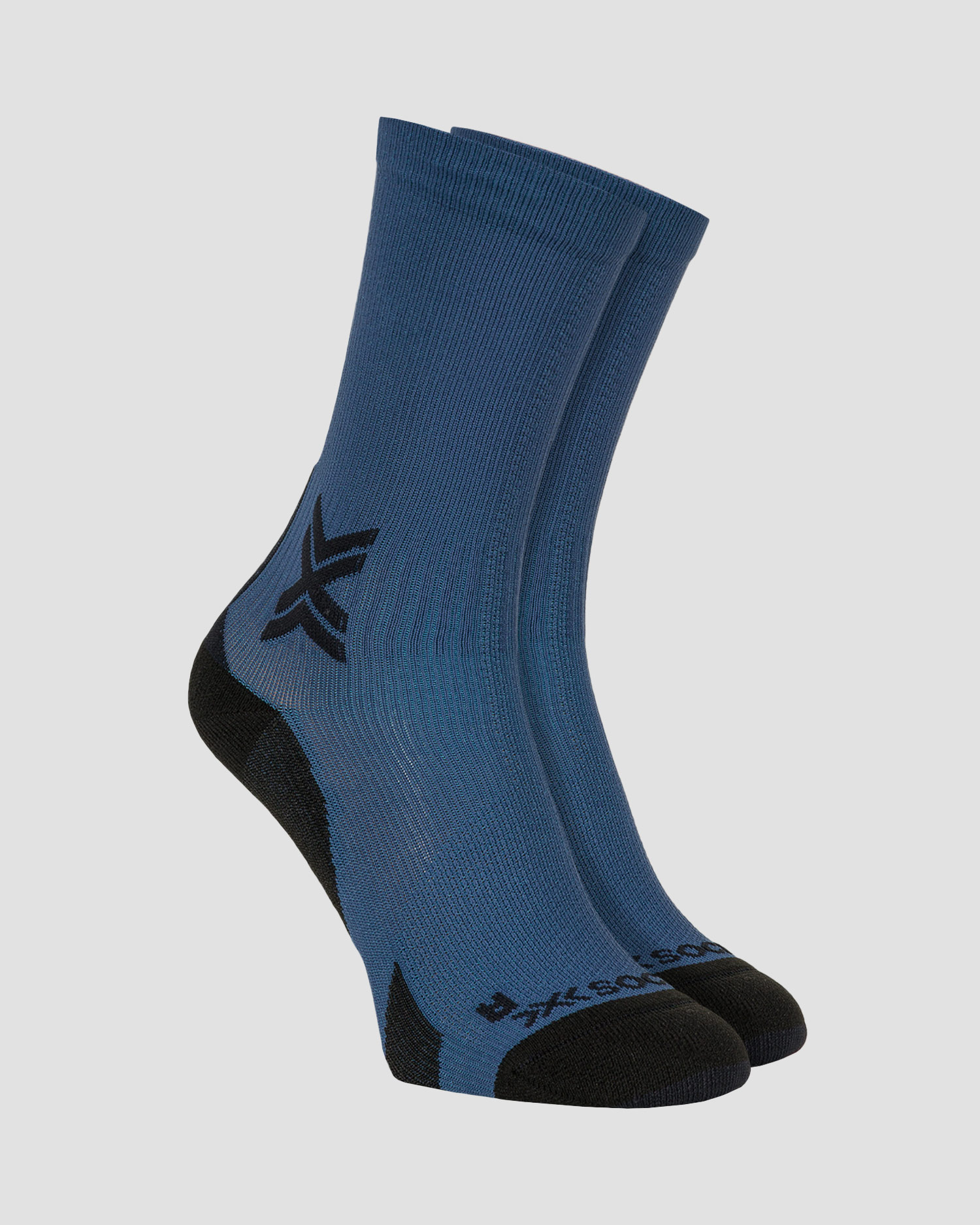 Běžecké ponožky X-Socks Run Discover Crew v Tmavě Modré a Černé Barvě