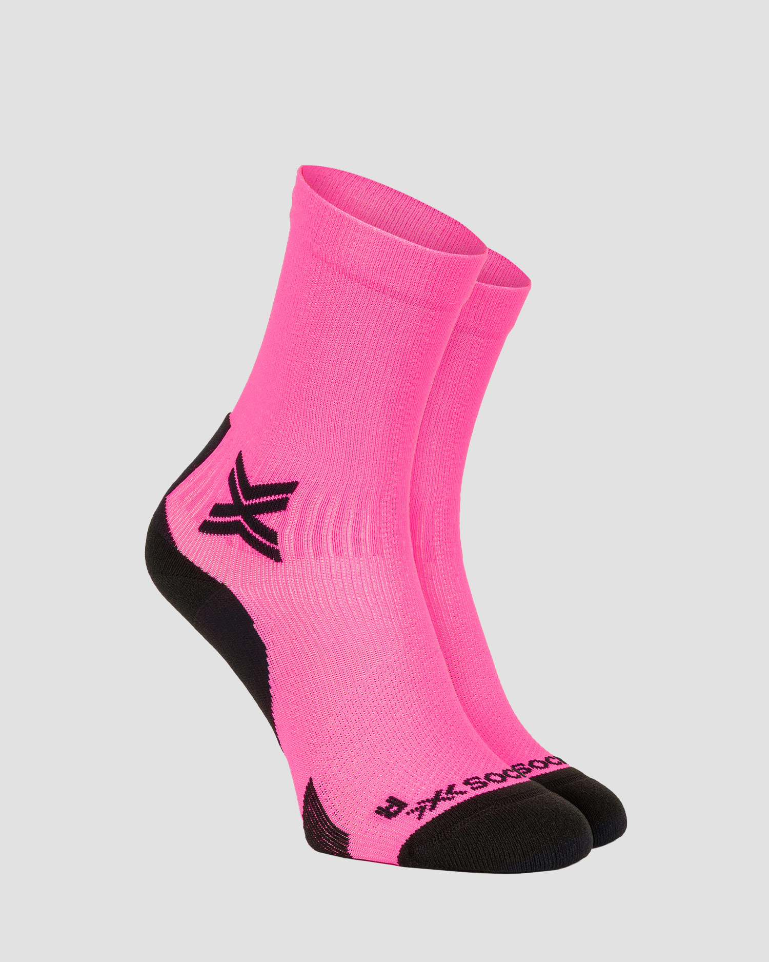 Běžecké ponožky X-Socks Run Discover Crew v Růžové a Černé Barvě