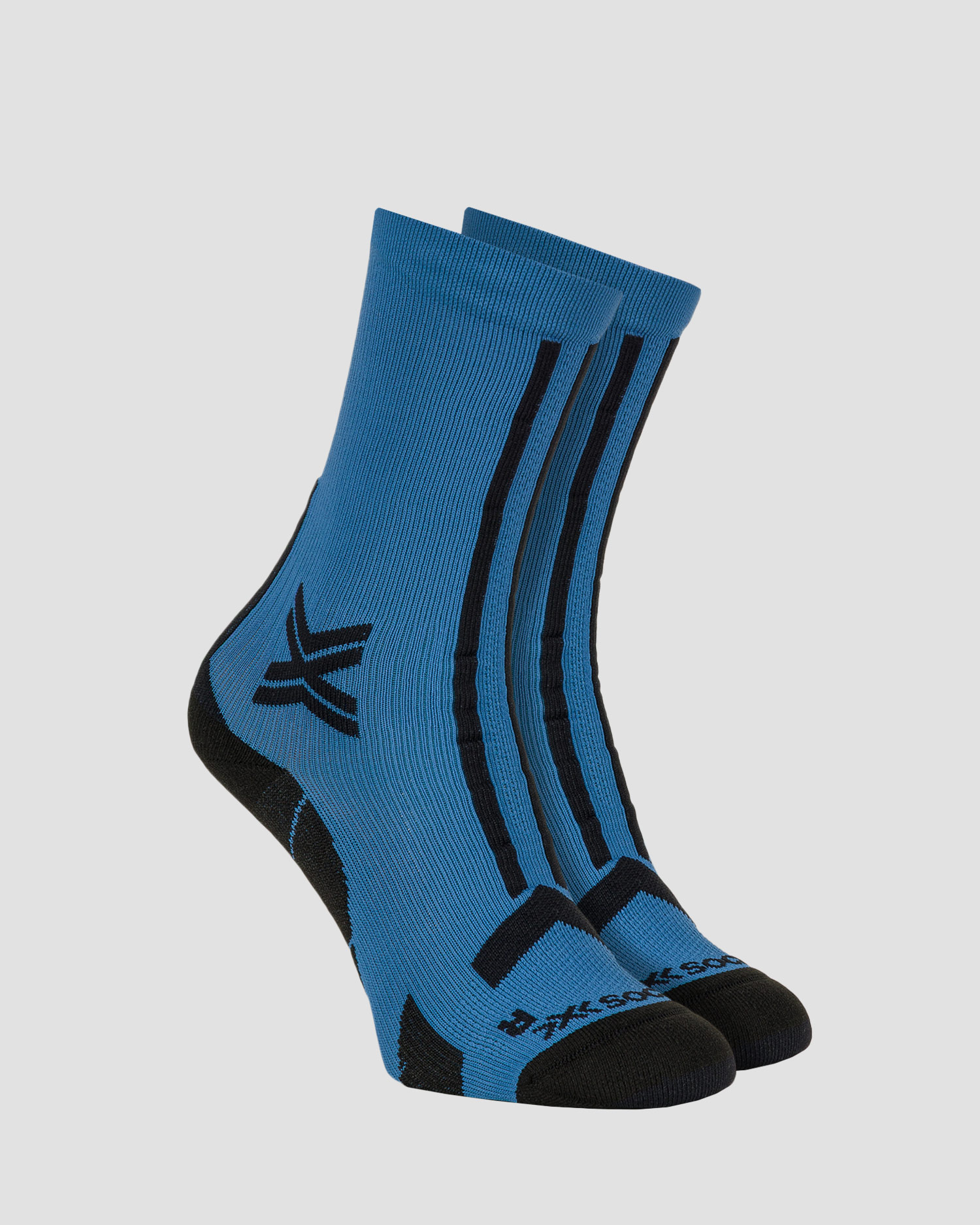 Trailové ponožky X-Socks Trailrun Discover Crew v Modré a Černé Barvě