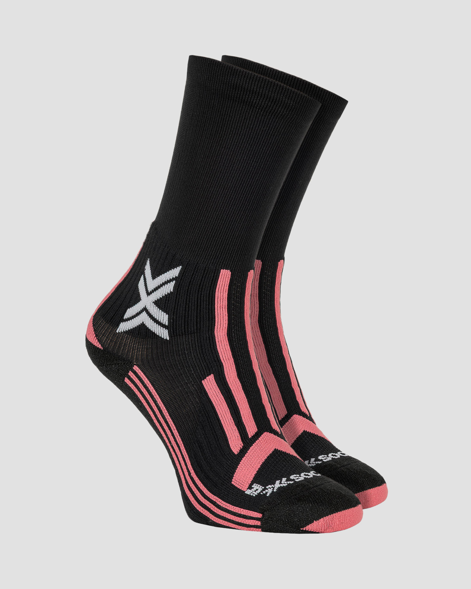 Calzini da trail da donna X-Socks Trailrun Perform Crew rosa-nero