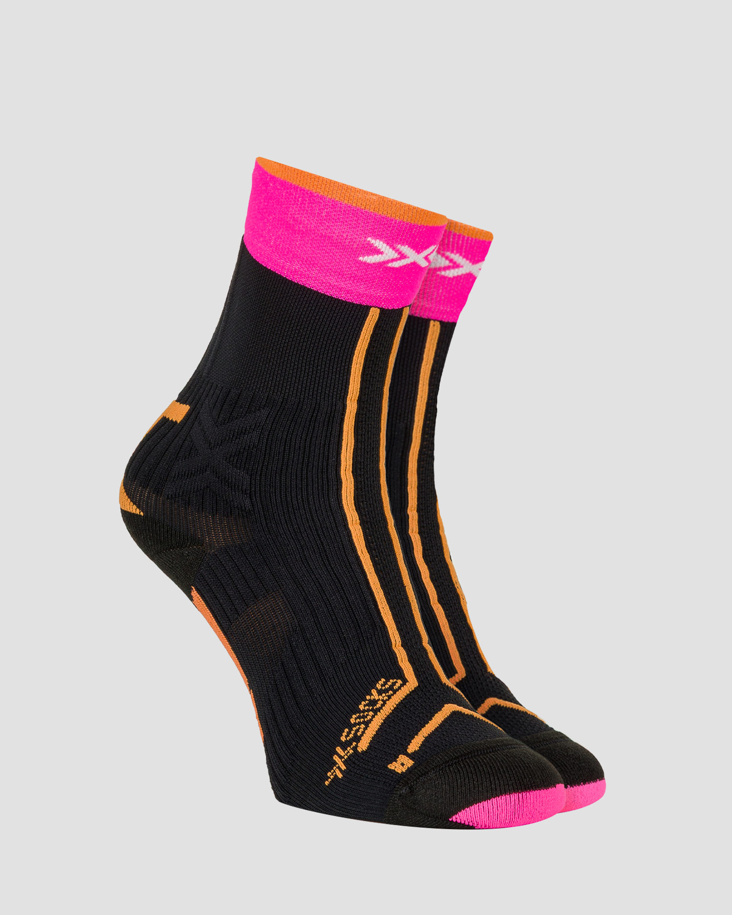 Trailové ponožky X-Socks Trailrun Terraskin Expert Crew v Černé a Růžové Barvě