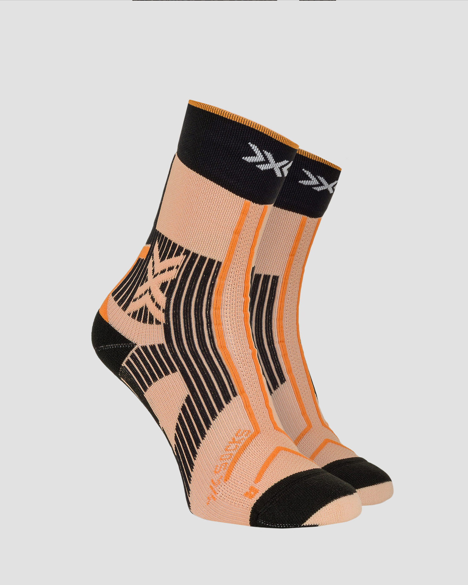 Trailové ponožky X-Socks Trailrun Terraskin Expert Crew v Oranžové a Černé Barvě