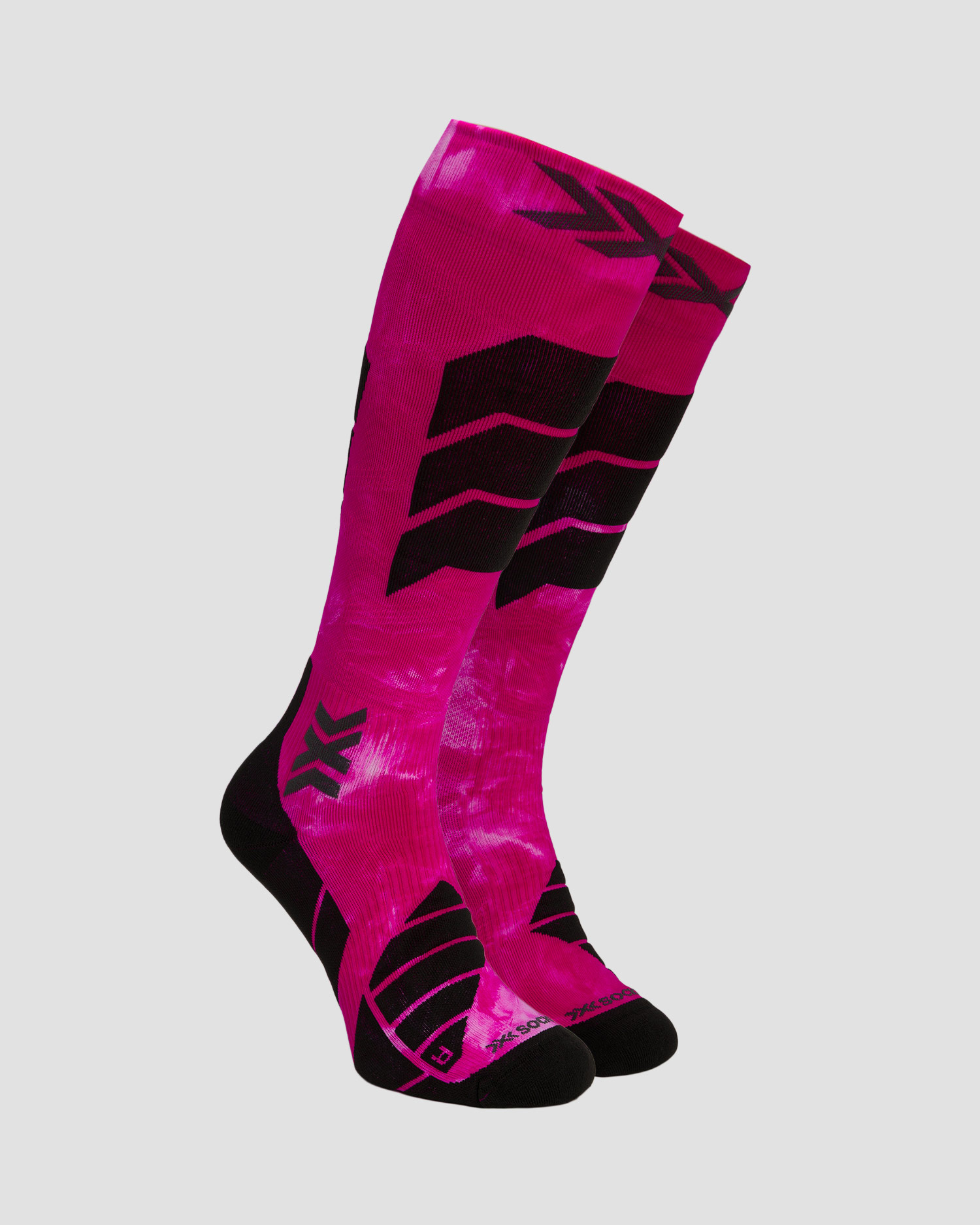 X-Socks Ski Expert Wild OTC Skisocken in Schwarz und Rosa