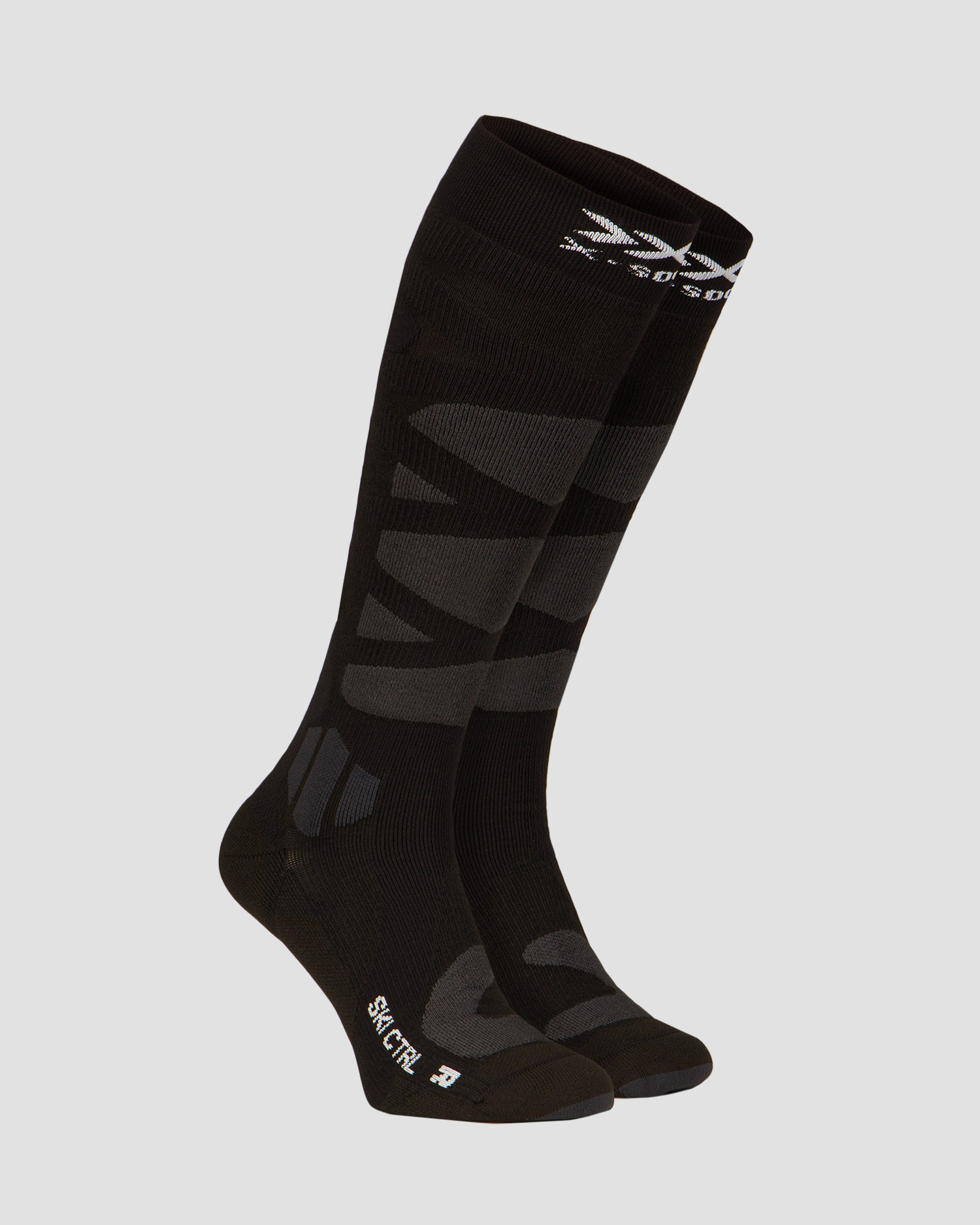 Chaussettes de ski noires-grises X-Socks Ski Control 4.0