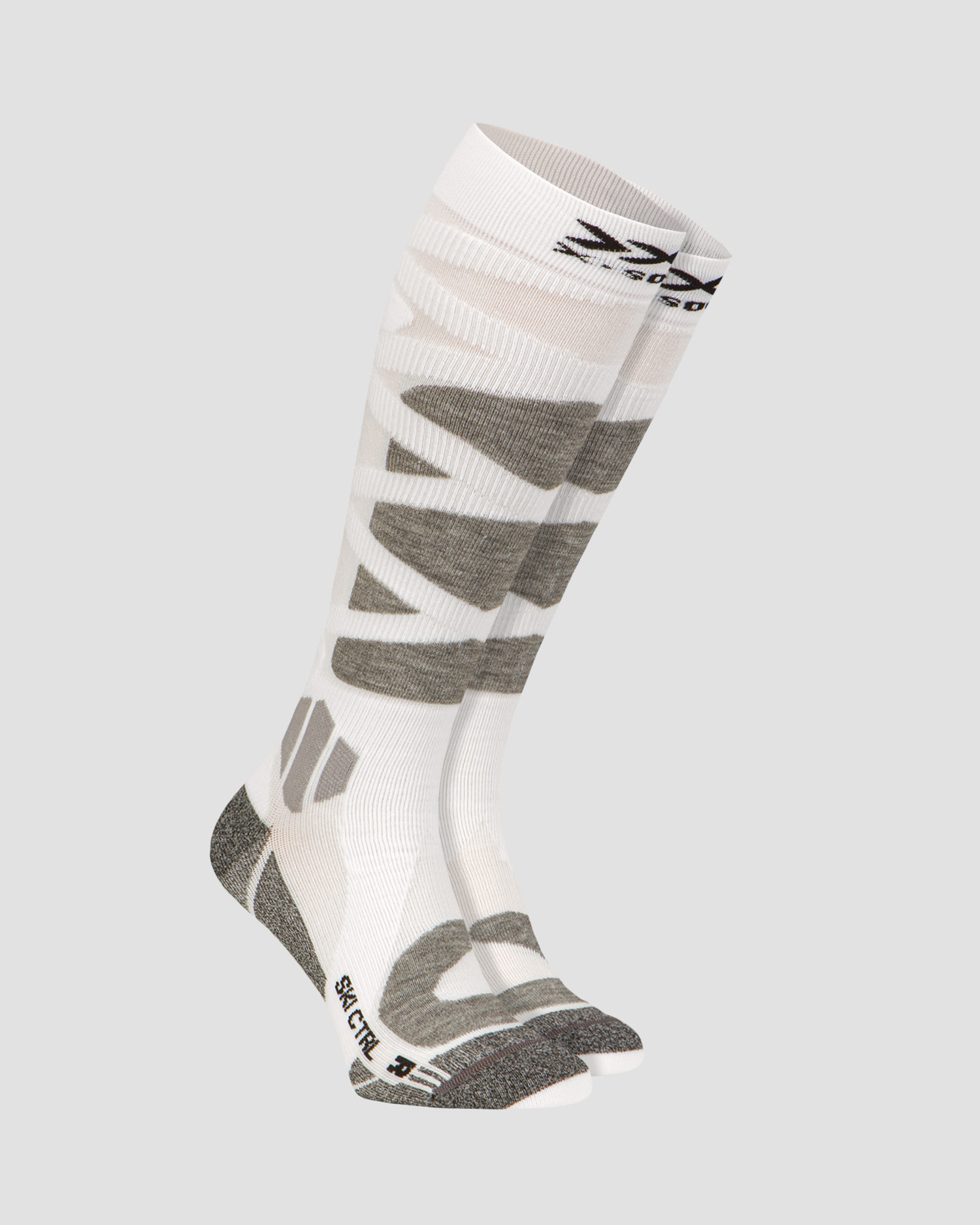 Chaussettes de ski blanc-gris X-Socks Ski Control 4.0