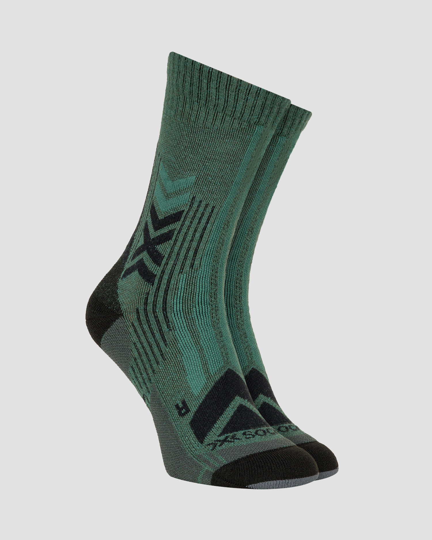 Trekové ponožky X-Socks Hike Perform Merino Crew v Zelené a Černé Barvě