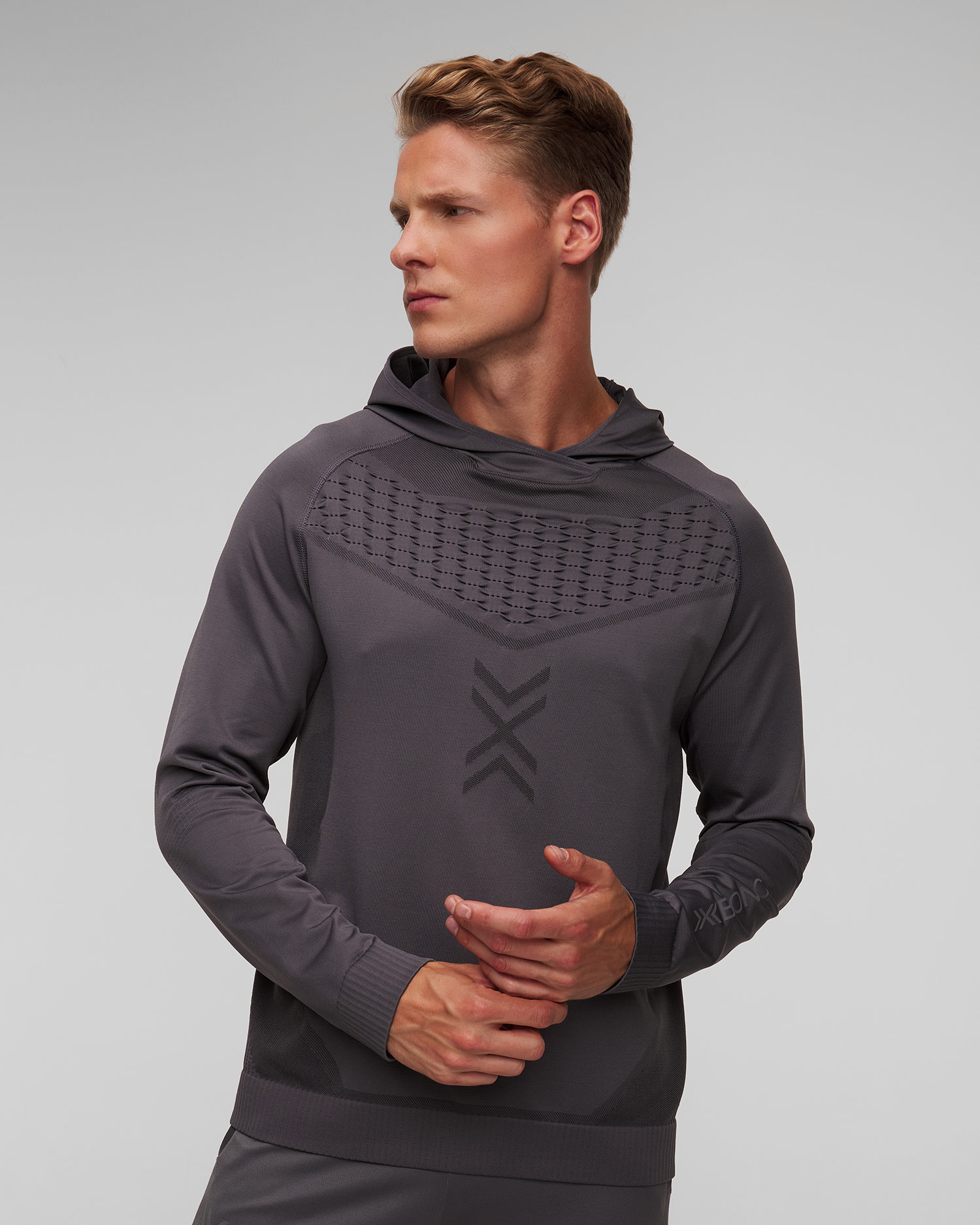 Bluza z kapturem unisex X-Bionic X-Ential Hoody LS szara