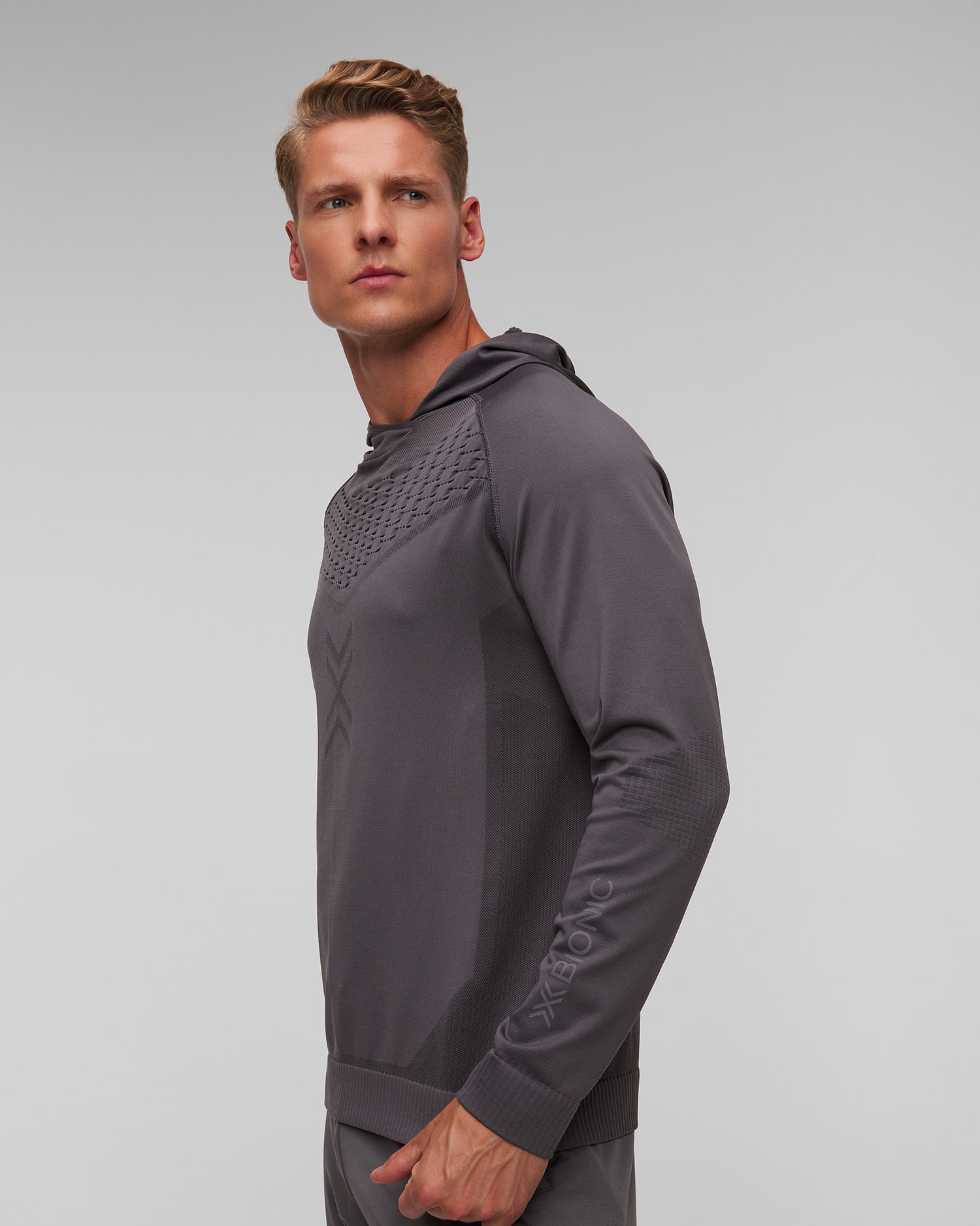 Unisex grey sweatshirt X-Bionic X-Ential Hoody LS
