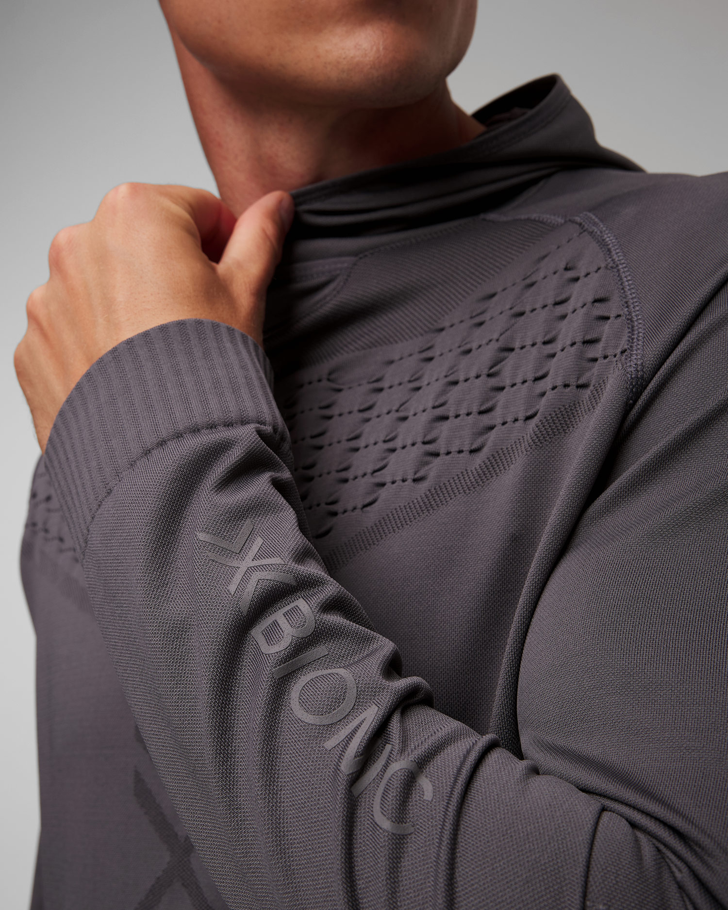 Unisex grey sweatshirt X-Bionic X-Ential Hoody LS