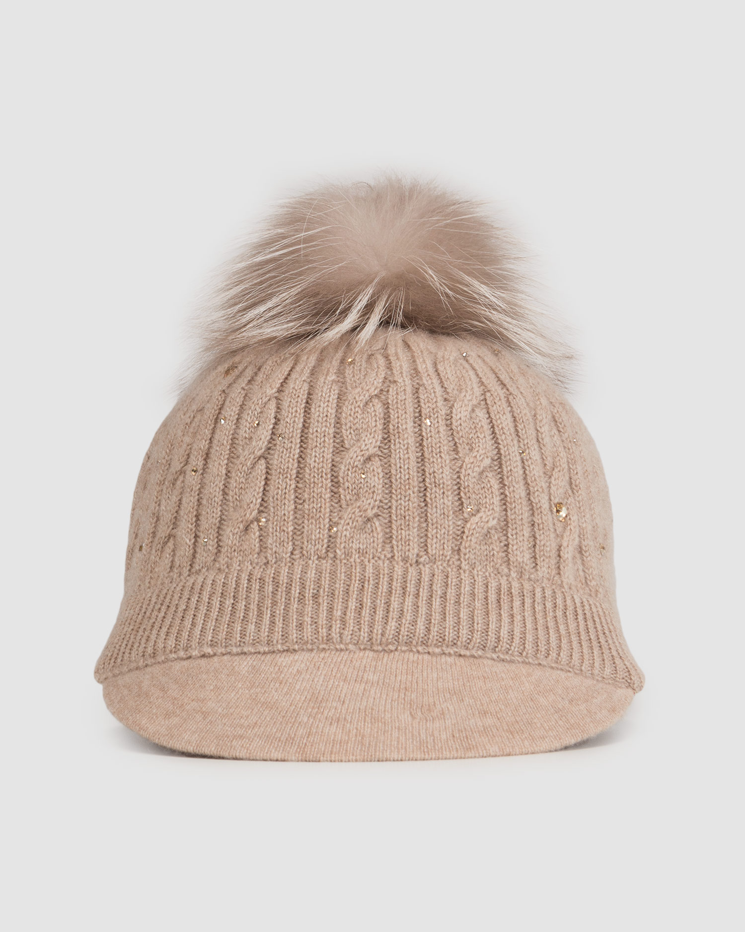 Brązowa czapka kaszmirowa z daszkiem damska William Sharp