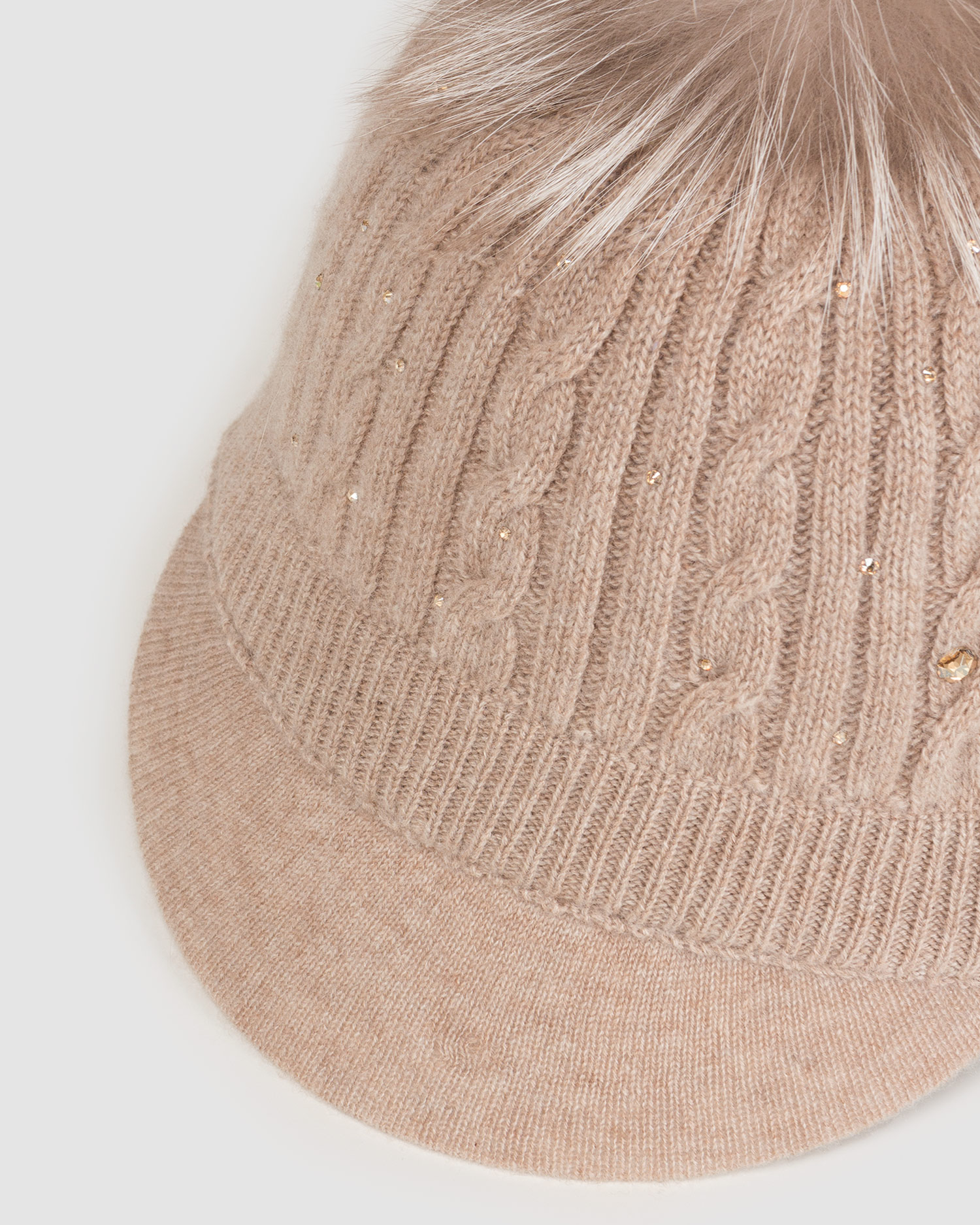 Brązowa czapka kaszmirowa z daszkiem damska William Sharp