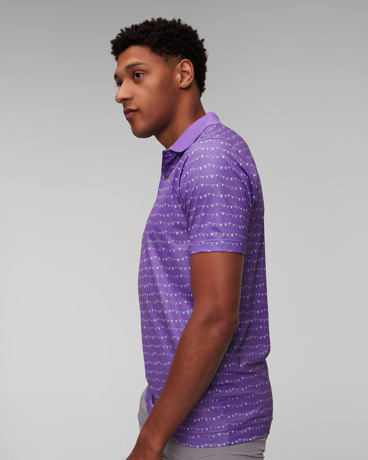 Men’s purple polo FootJoy Eu Thistle Prt Lisle