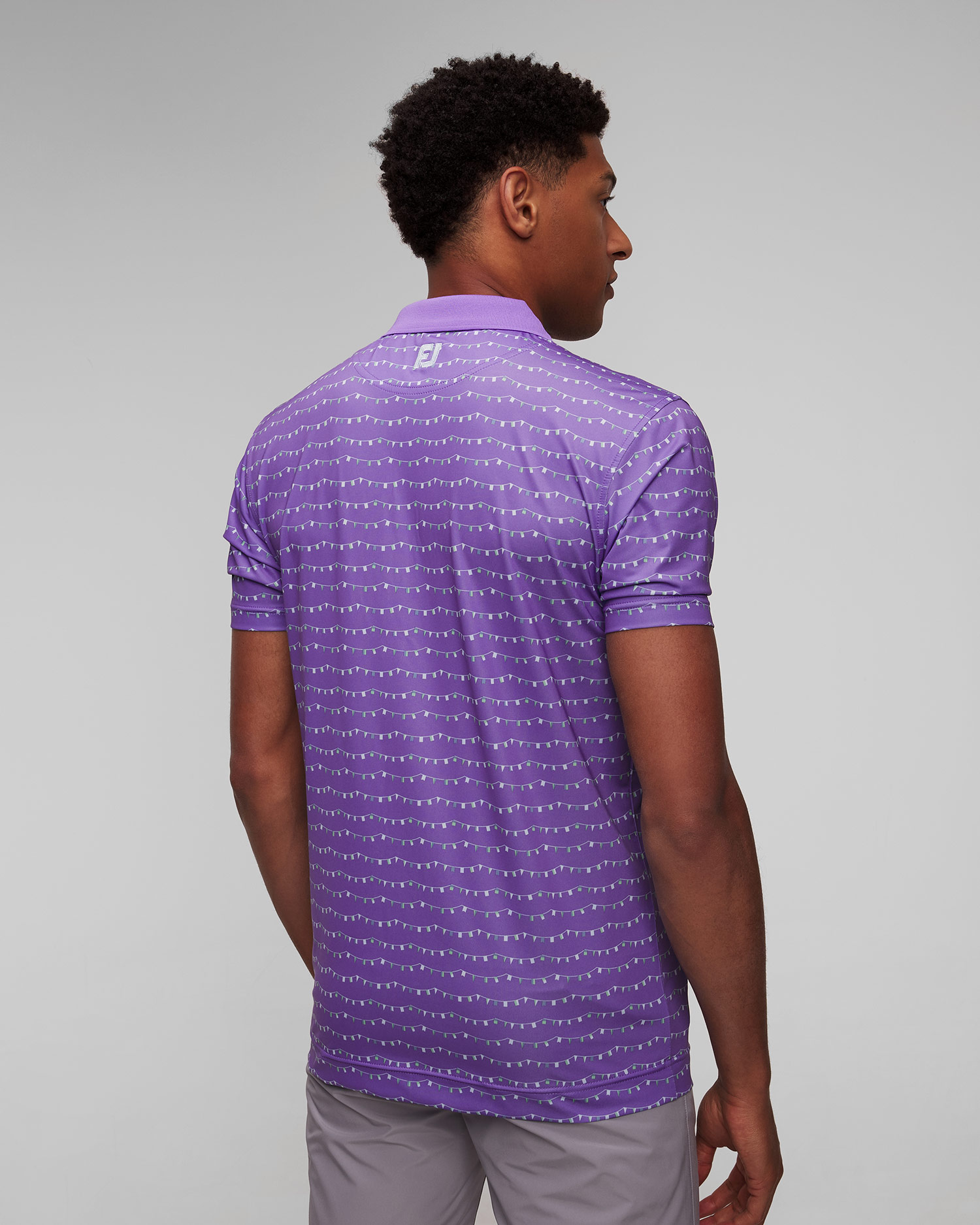 Men’s purple polo FootJoy Eu Thistle Prt Lisle