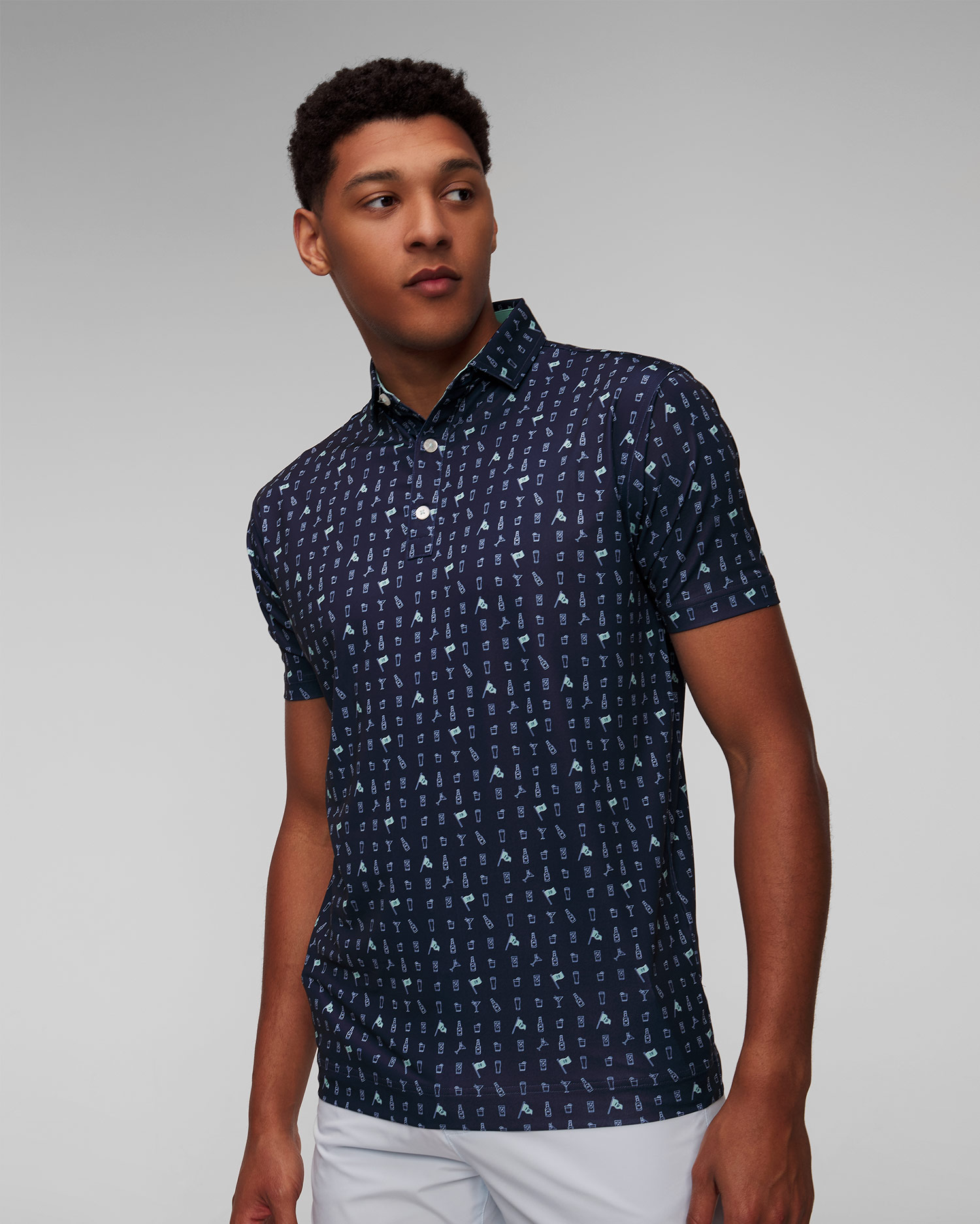 Men’s navy blue polo FootJoy Eu The 19th Hole