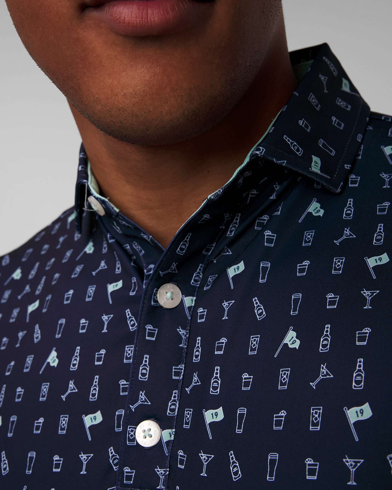 Men’s navy blue polo FootJoy Eu The 19th Hole