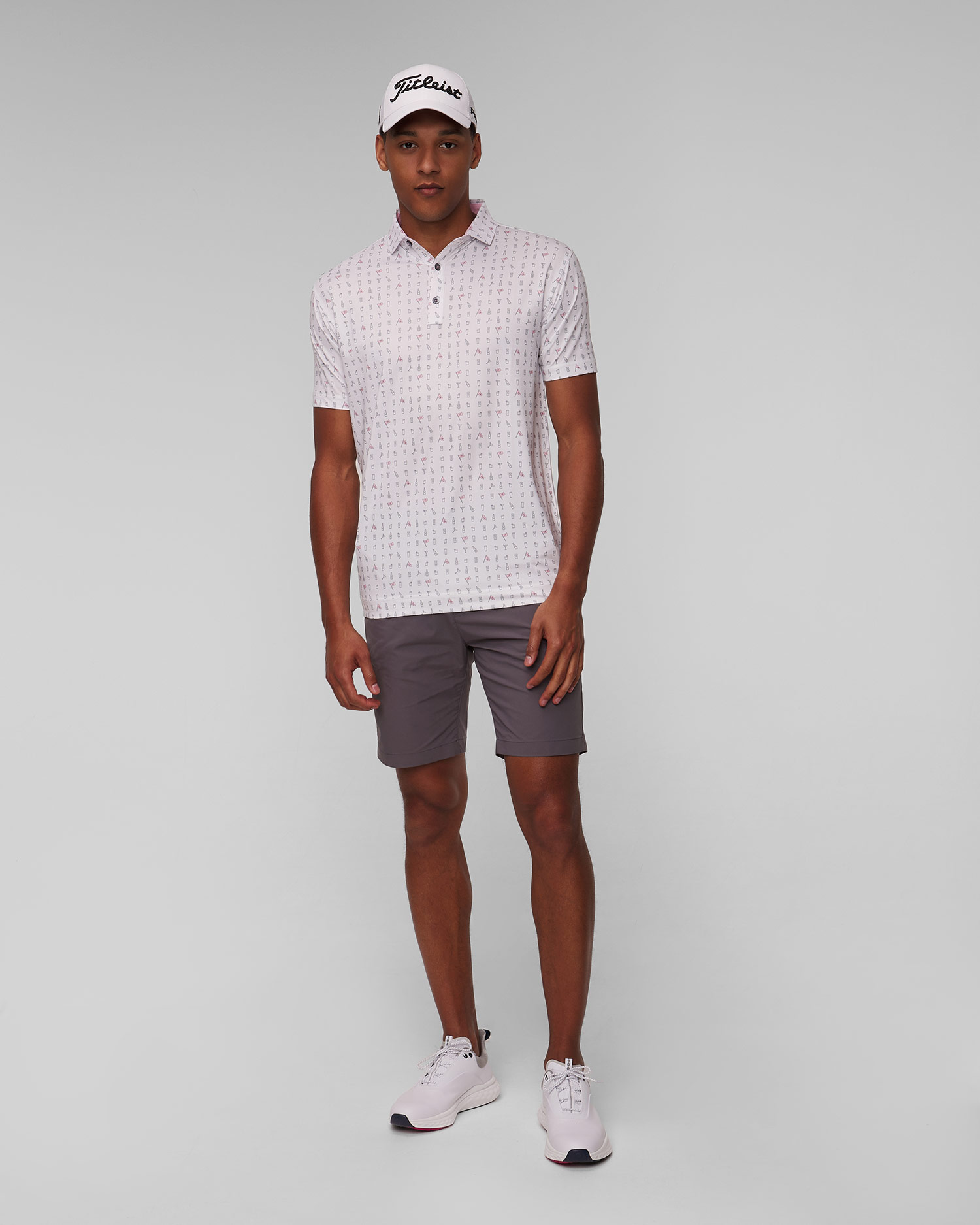 Men’s white polo by FootJoy Eu The 19th Hole