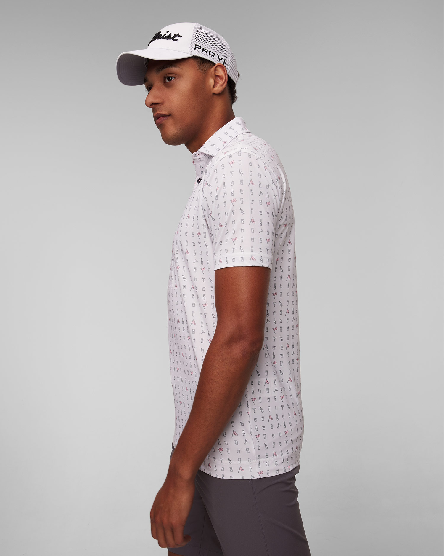 Men’s white polo by FootJoy Eu The 19th Hole