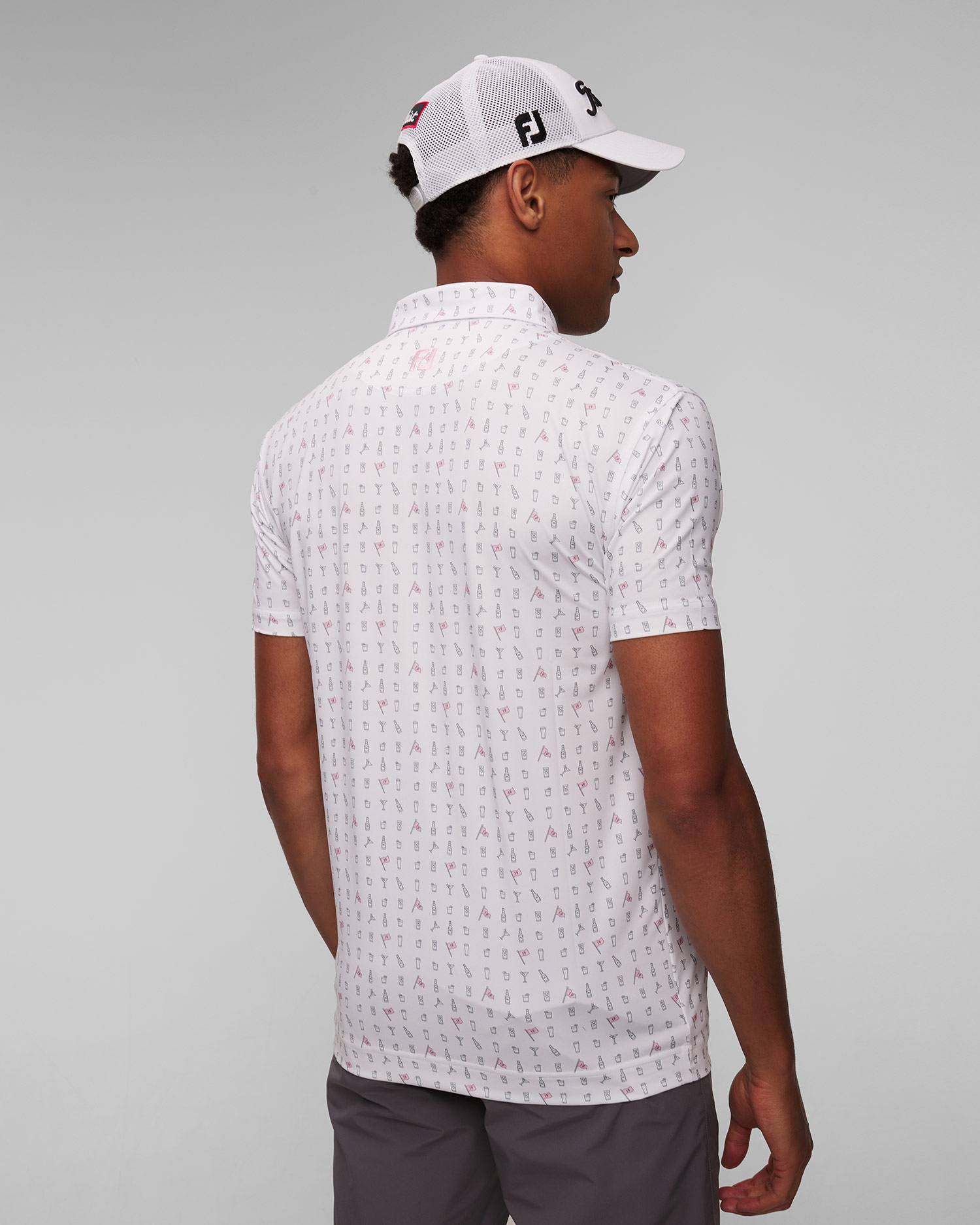 Men’s white polo by FootJoy Eu The 19th Hole