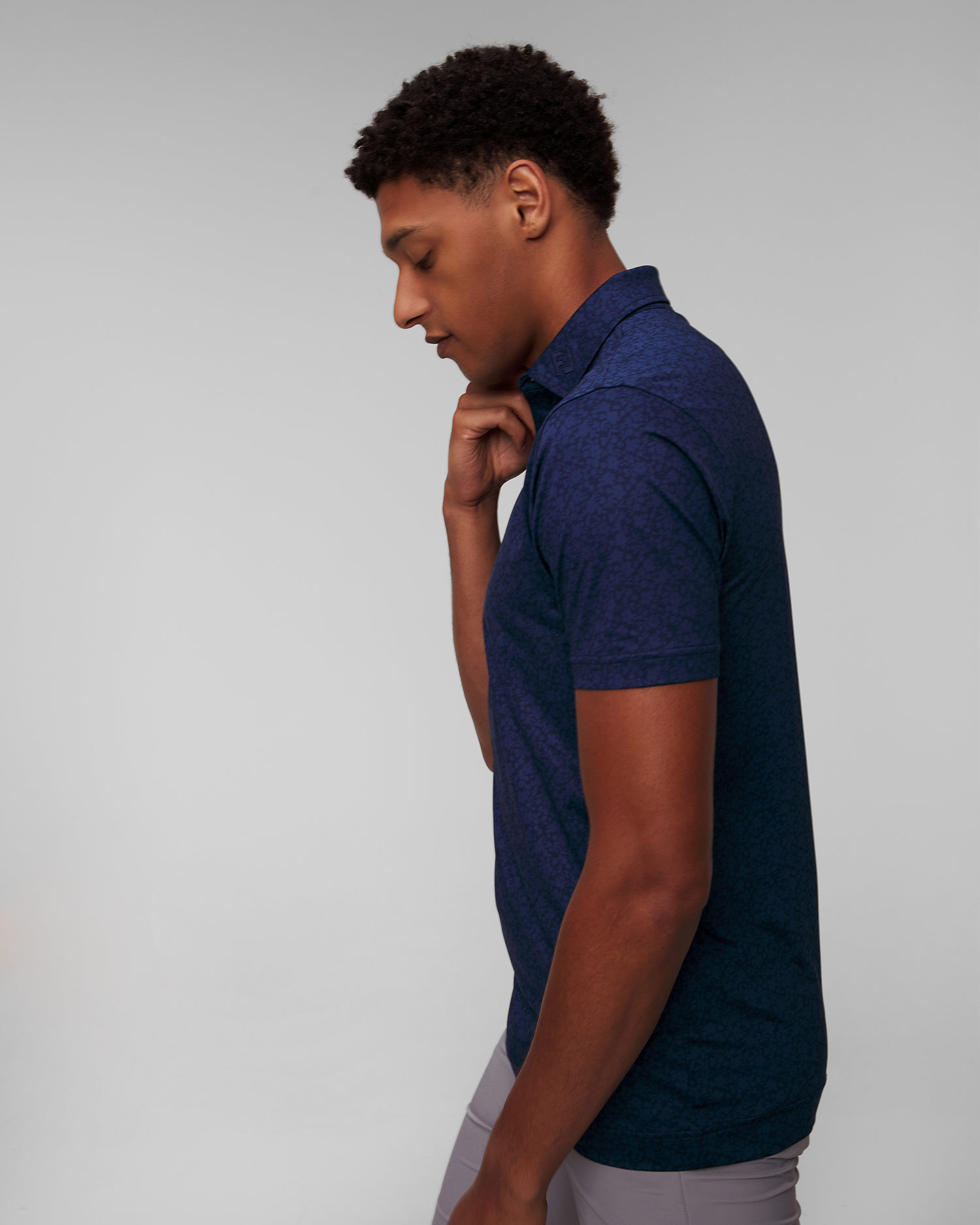 Men’s navy blue polo FootJoy Eu Painted Floral