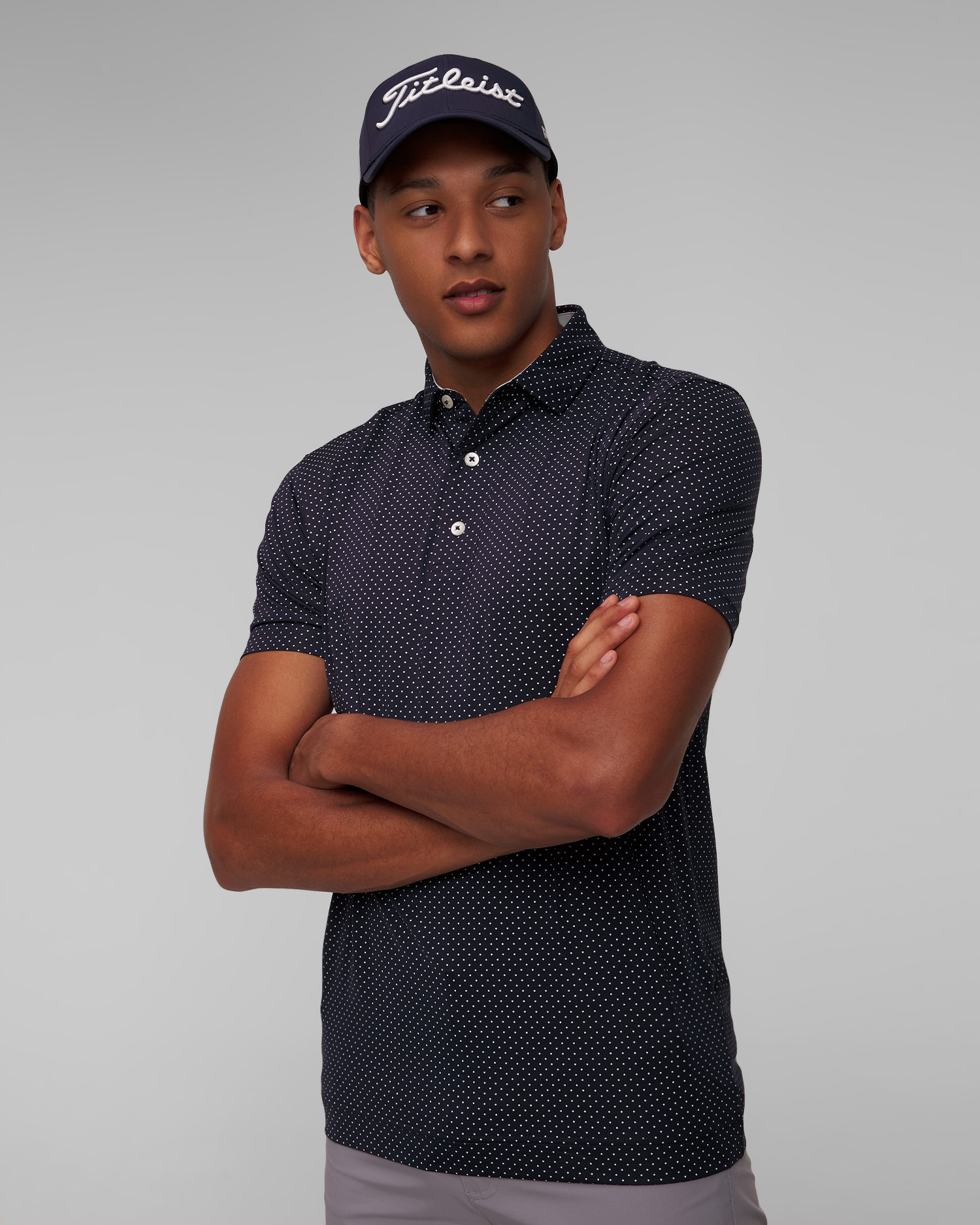 Men’s navy blue polo FootJoy Eu S.Lisle Dot Prt
