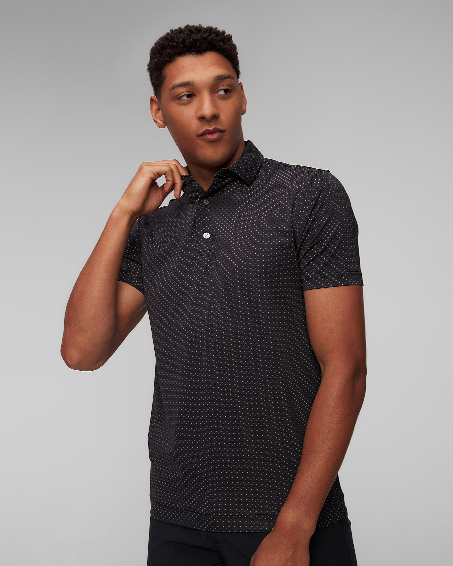 Ciemnoszare polo męskie FootJoy Eu S.Lisle Dot Prt