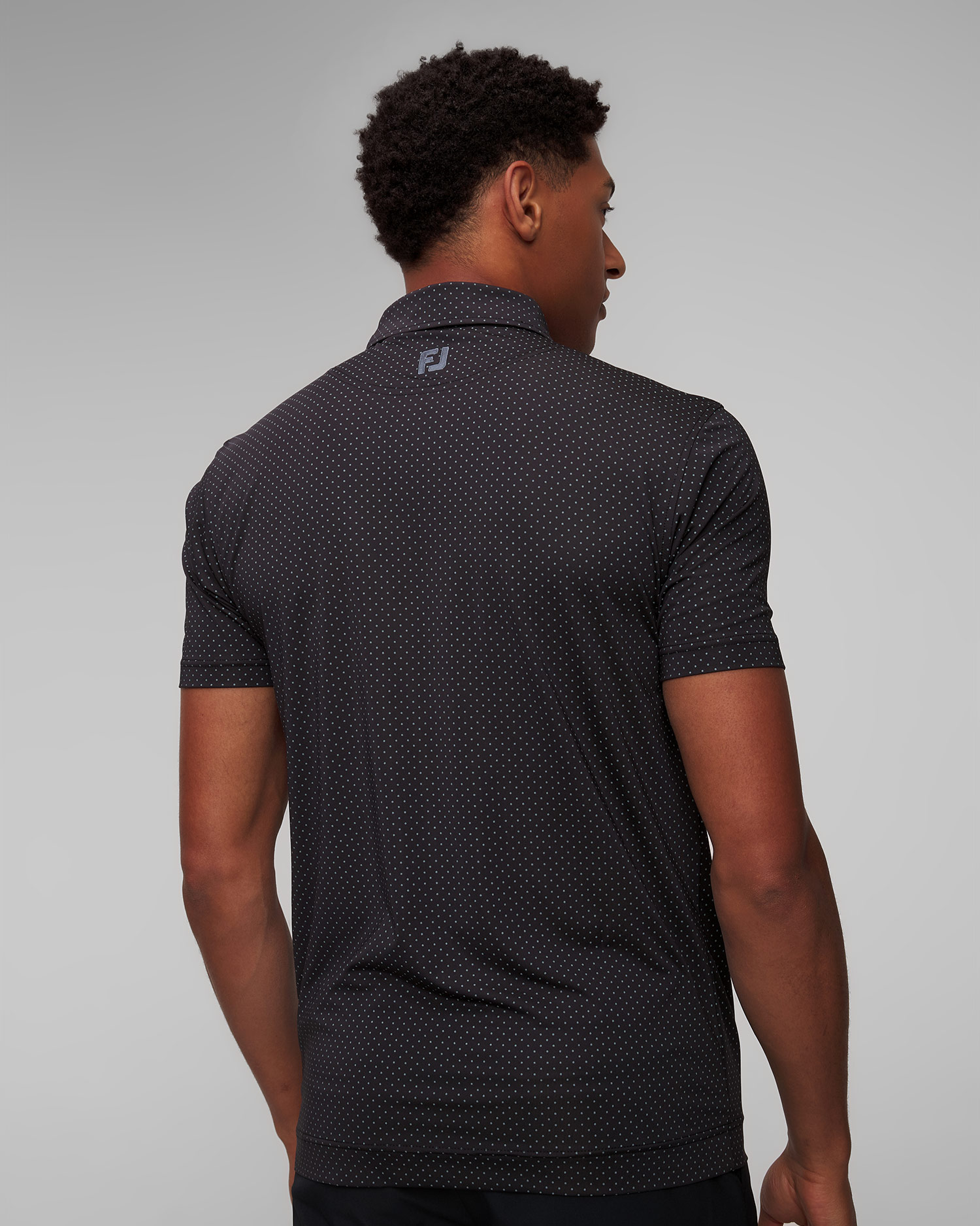Ciemnoszare polo męskie FootJoy Eu S.Lisle Dot Prt