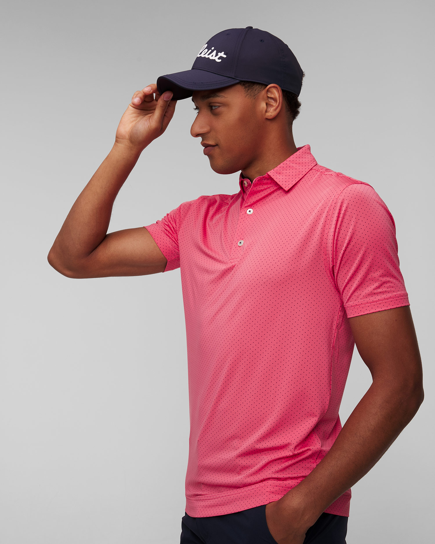 Men’s pink polo FootJoy Eu S.Lisle Dot Prt