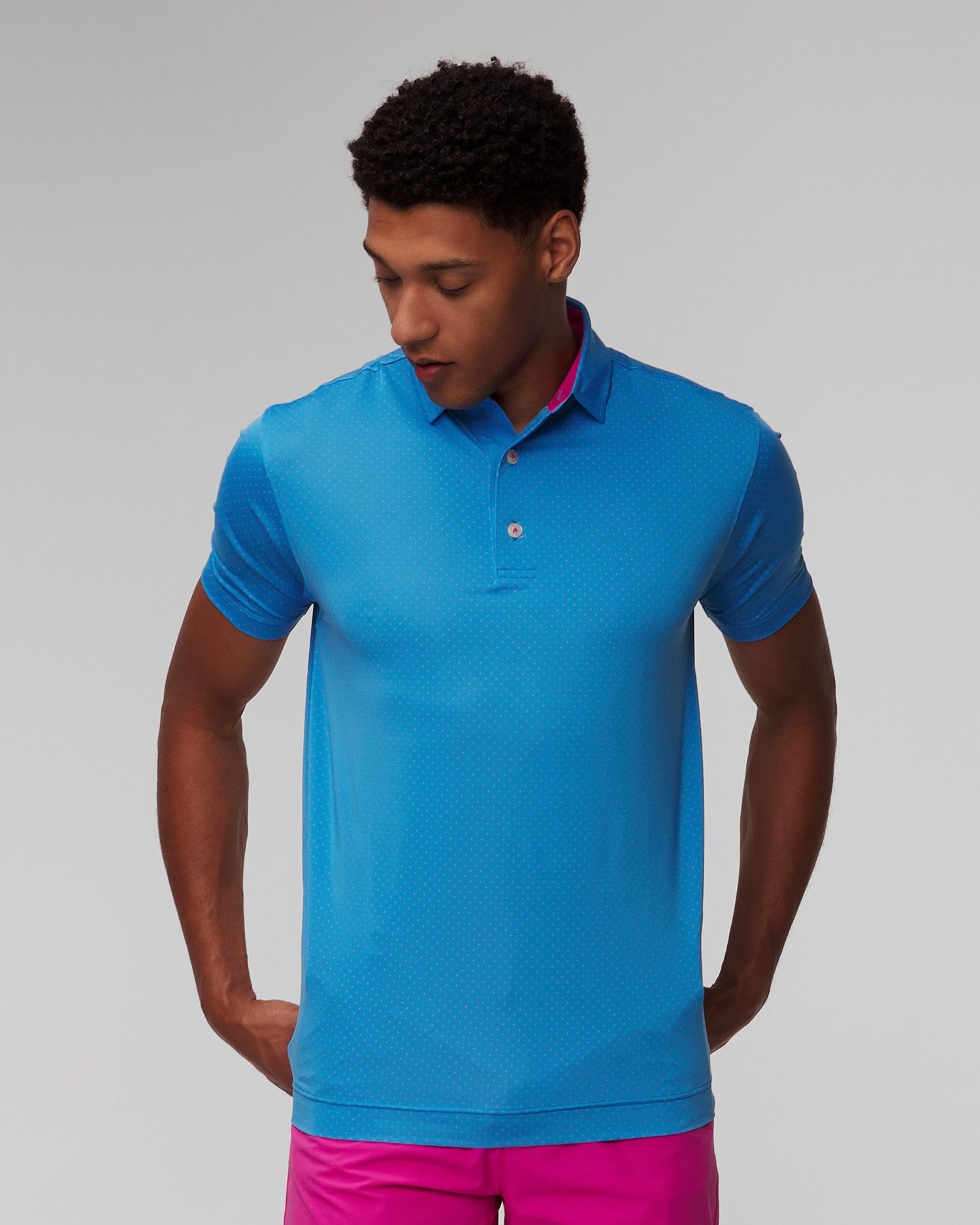 Men’s blue polo FootJoy Eu S.Lisle Dot Prt