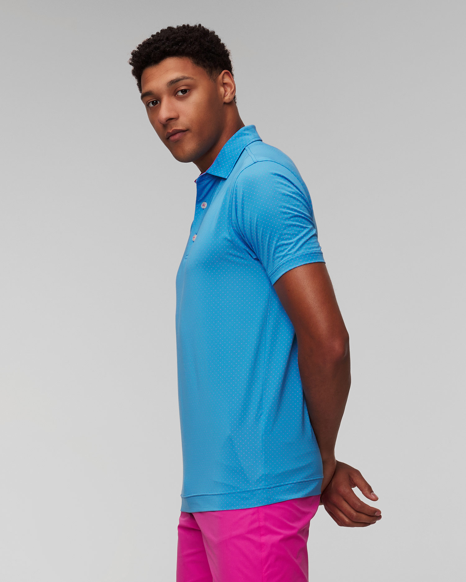 Men’s blue polo FootJoy Eu S.Lisle Dot Prt