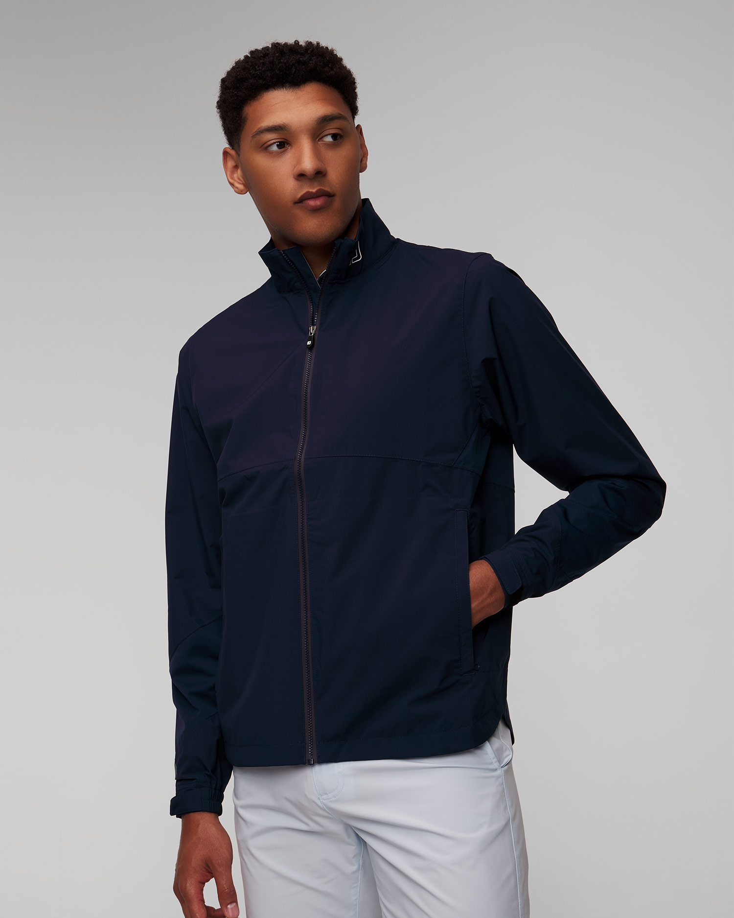 Granatowa kurtka przeciwdeszczowa męska FootJoy Eu HydroLite X