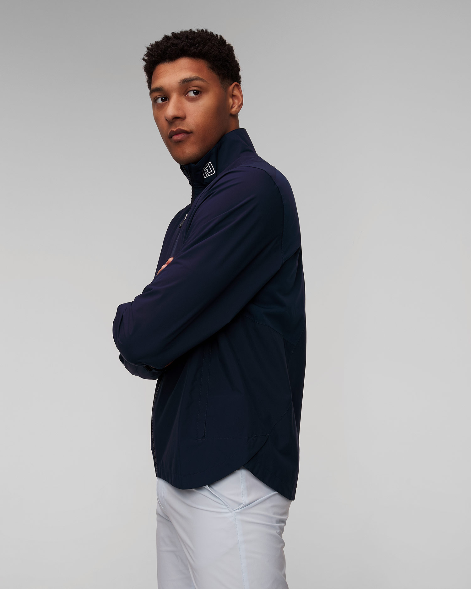 Granatowa kurtka przeciwdeszczowa męska FootJoy Eu HydroLite X