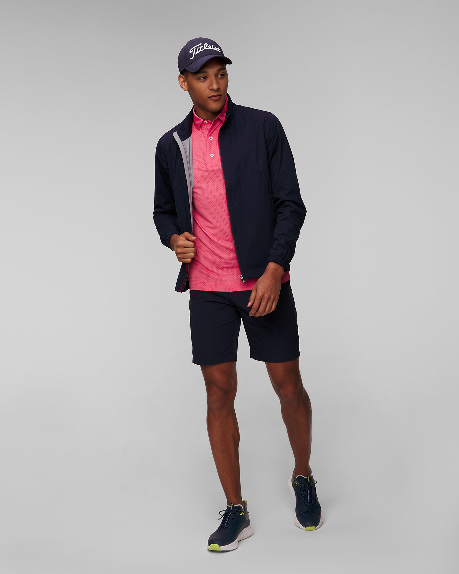 Granatowa kurtka przecideszczowa męska FootJoy Eu HydroKnit