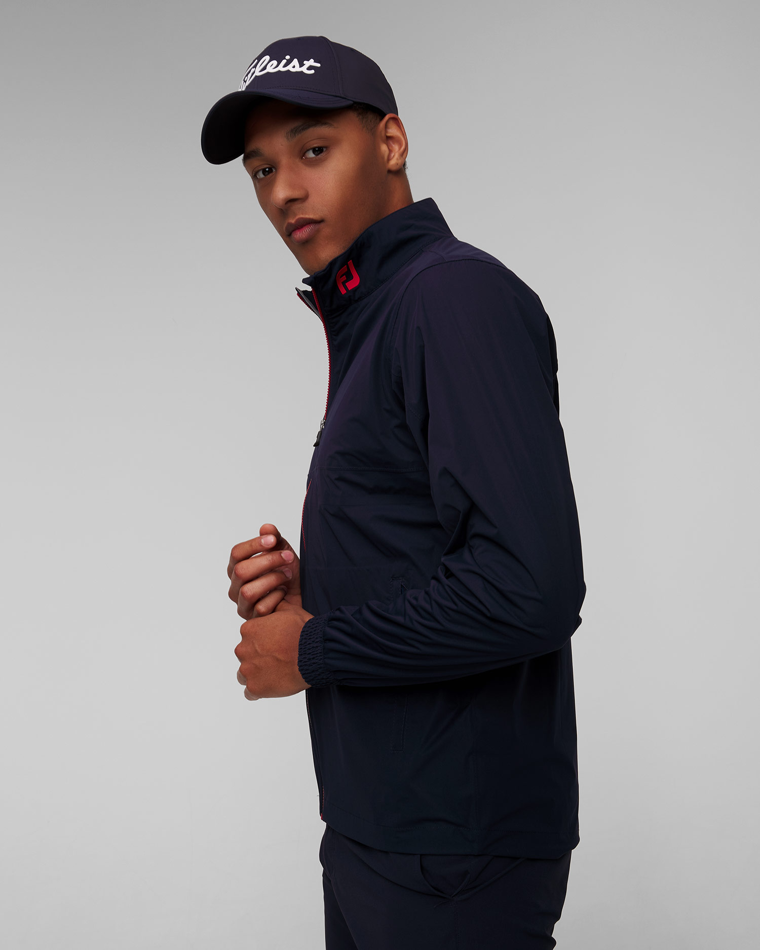 Granatowa kurtka przecideszczowa męska FootJoy Eu HydroKnit