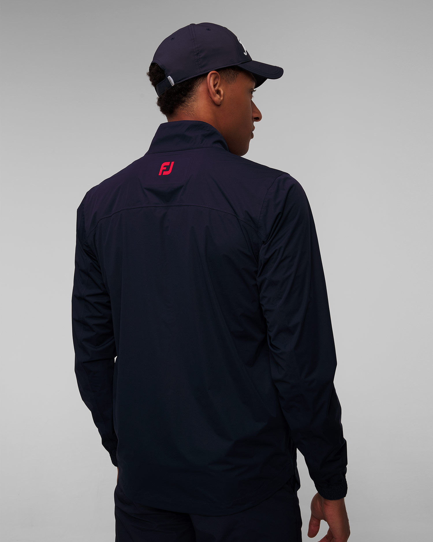 Granatowa kurtka przecideszczowa męska FootJoy Eu HydroKnit
