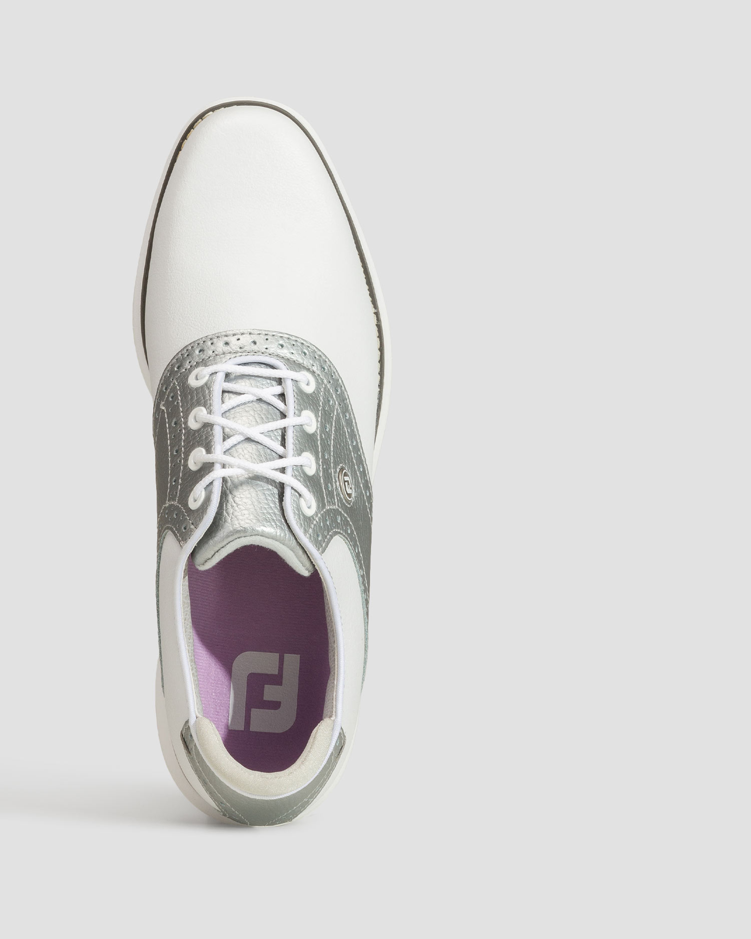 Biało-szare buty golfowe damskie FootJoy WN FJ Traditions Spikeless