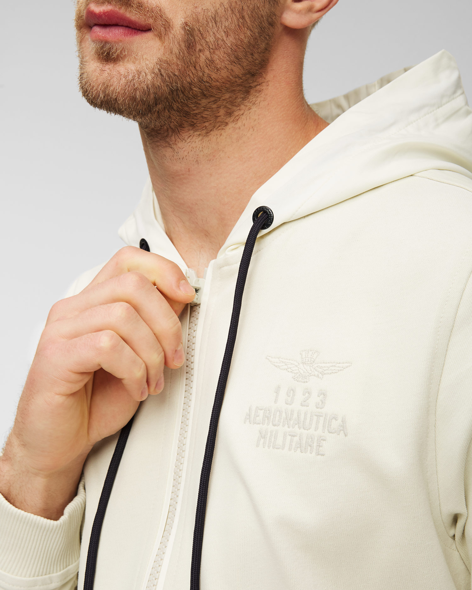 Pánska mikina s kapucňou Aeronautica Militare Beige