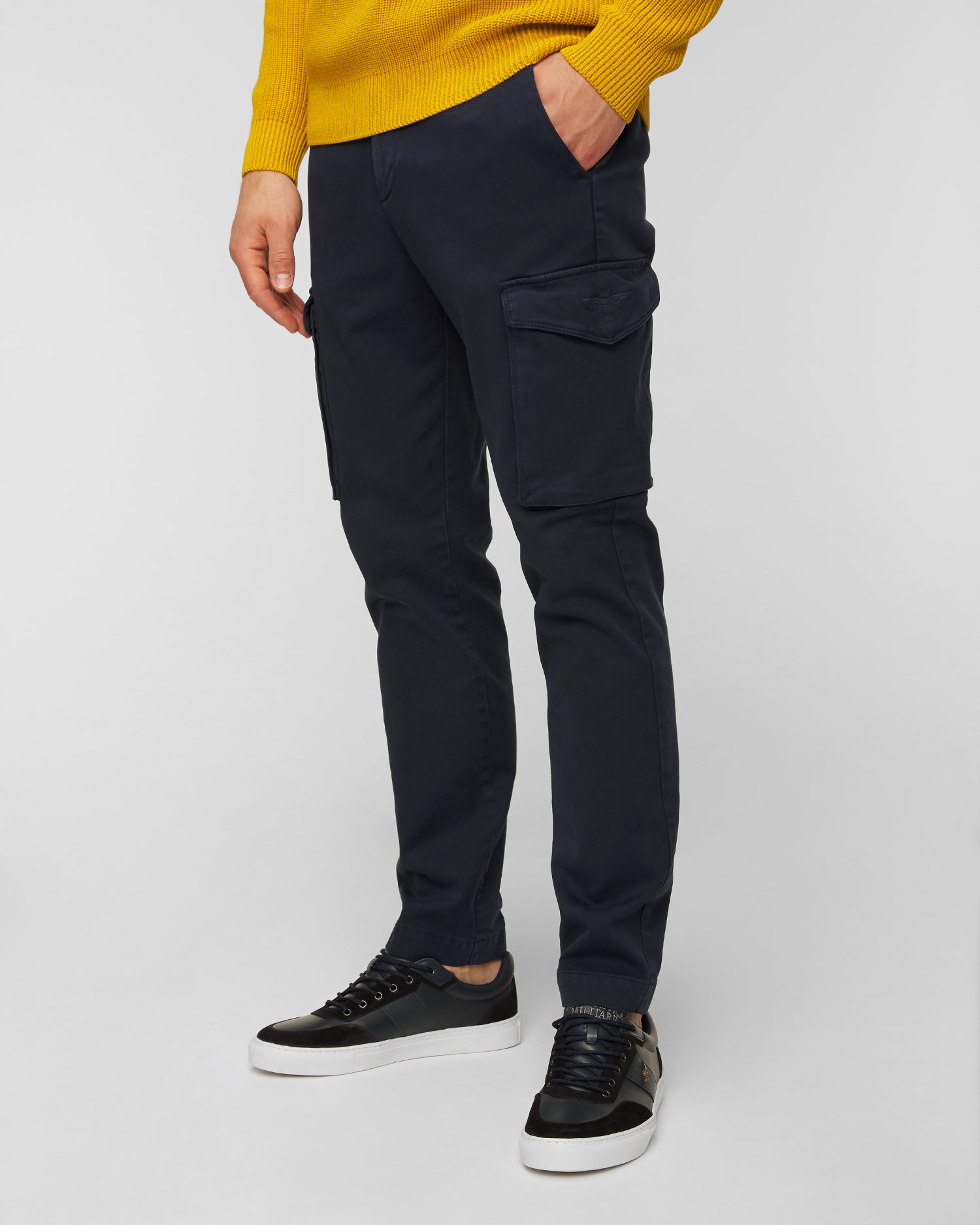Pantalon cargo pour hommes Aeronautica Militare Bleu marine