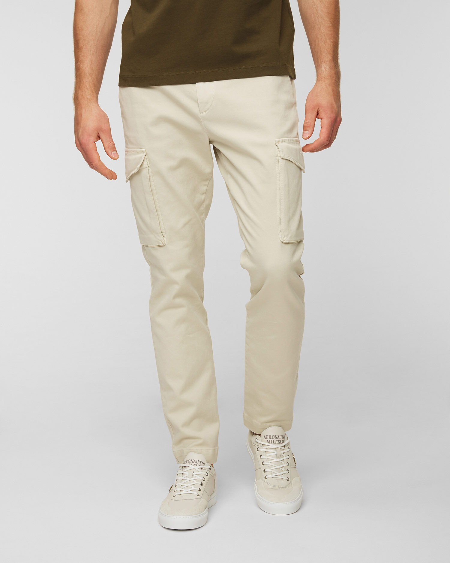 Pantalon cargo pour hommes Aeronautica Militare Beige